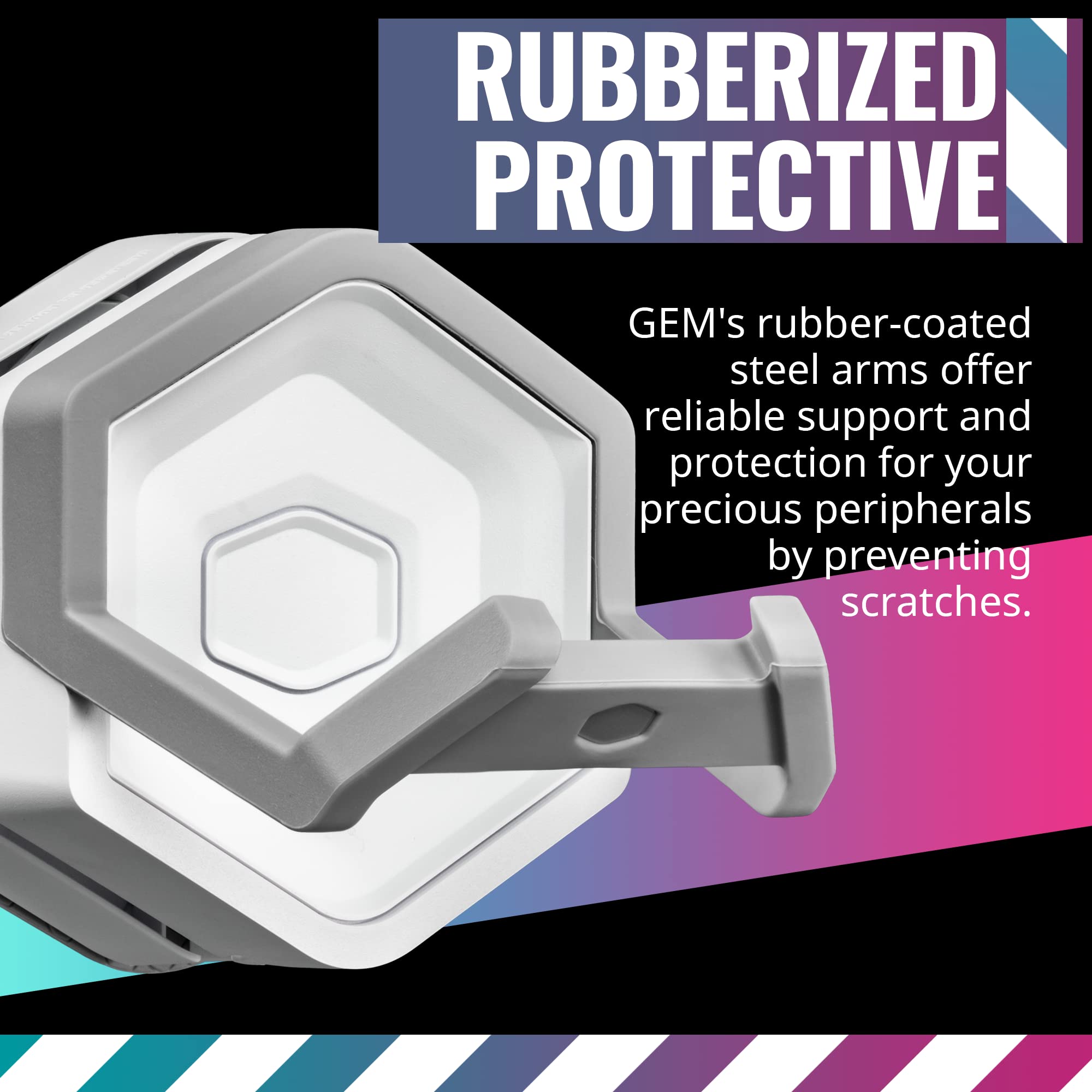 Cooler Master Masteraccessory Gem White Magnetized Multi-Surface Mounting Gaming Storage, Peripherals, Gamepads, Headsets, Vr He