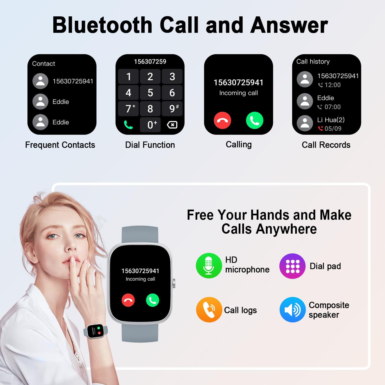 Uaue Smart Watch For Men Women (Answer/Make Call), 1.91 Smartwatch Fitness Activity Tracker, 112+Sports Step Counter Fitness Wat