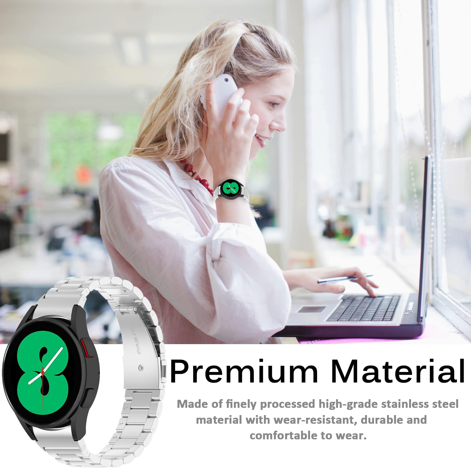 Miimall Compatible Samsung Galaxy Watch 5 Band 40Mm 44Mm/Watch 5 Pro 45Mm/Galaxy Watch 4 Band 40Mm 44Mm/Watch 4 Classic Band 42M