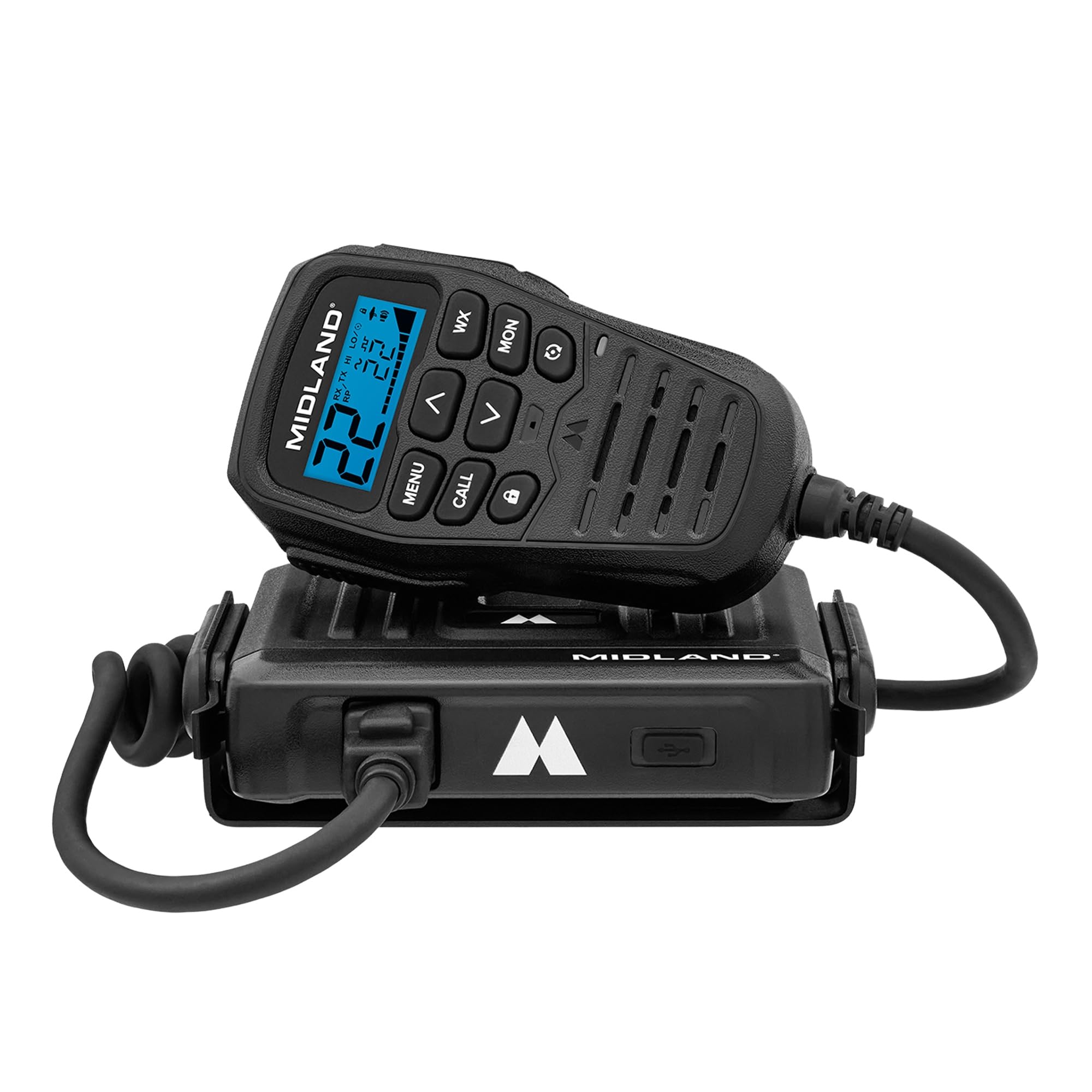 Midland � Mxt275 Micromobile� Gmrs Radio � 15 Watts Two Way Radio With Integrated Control Microphone � Overland Caravanning Tractors � Detachable External Magnetic Mount Antenna   8 Repeater Channels