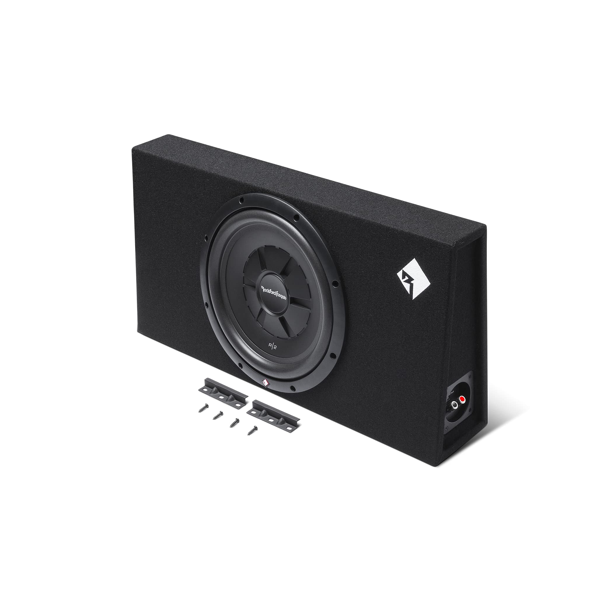 Rockford Fosgate Prime R2S 1X12 Single R2S Slim 12� Shallow Subwoofer Loaded In A Wedge Enclosure With 250 Watts Rms / 500 Watts Max