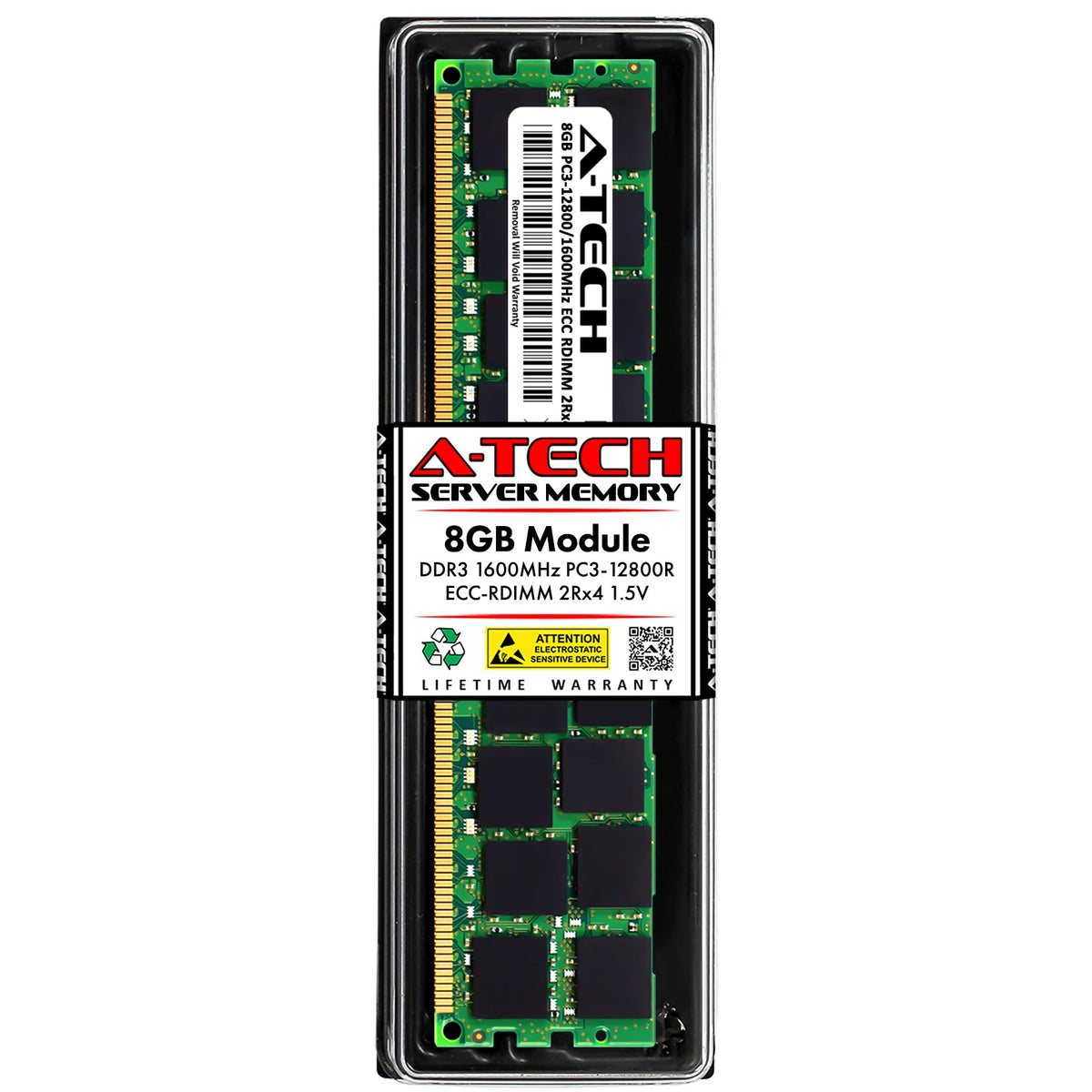 A Tech 8Gb Ddr3 1600Mhz Pc3 12800R Ecc Rdimm 2Rx4 Dual Rank 1.5V Ecc Registered Dimm 240 Pin Server Ram Memory Upgrade Module (A