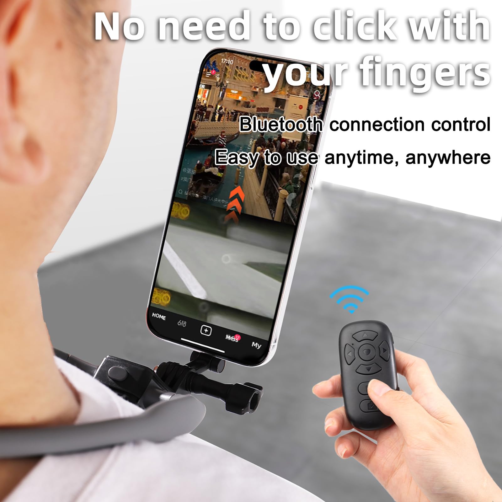 Xlmjdzq Phone Chest Mount,Magnetic Neck Chest Mount With Wireless Remote,Neck Holder For Iphone Android Phones,Pov Phone Holder(