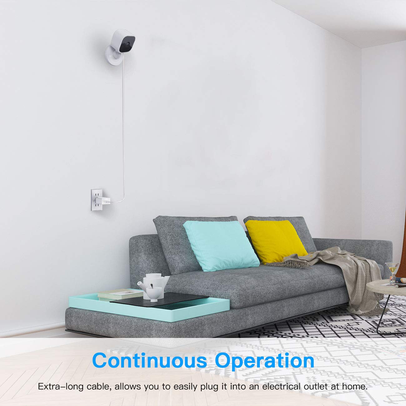 Koroao 20Ft/6M Usb Charging Cbale For Blink Mini, Power Supply Extension Charger Cable Comepatible With Blink Mini Indoor Plug I