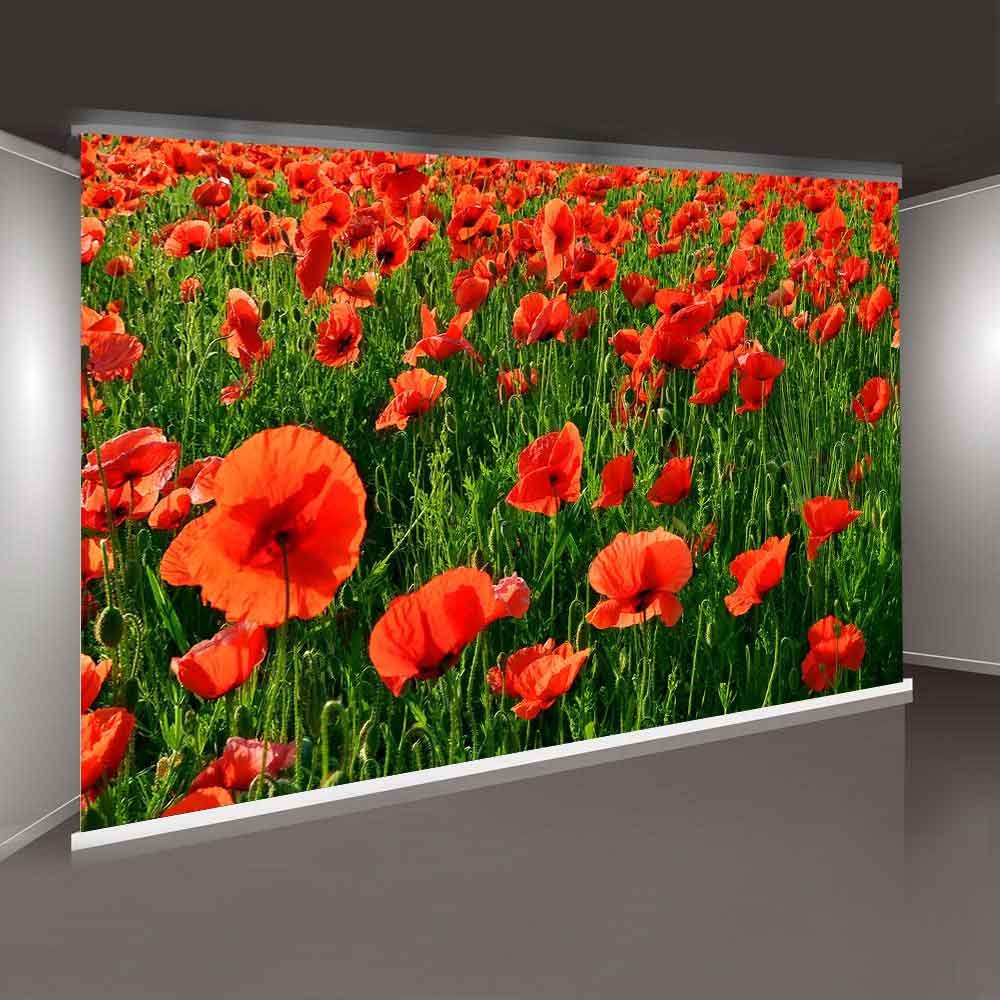 Mtmety Backdrop 7X5Ft Red Poppies Sea Background Romantic Wedding Photography Seamless Vinyl Photo Studio Props Lxme617