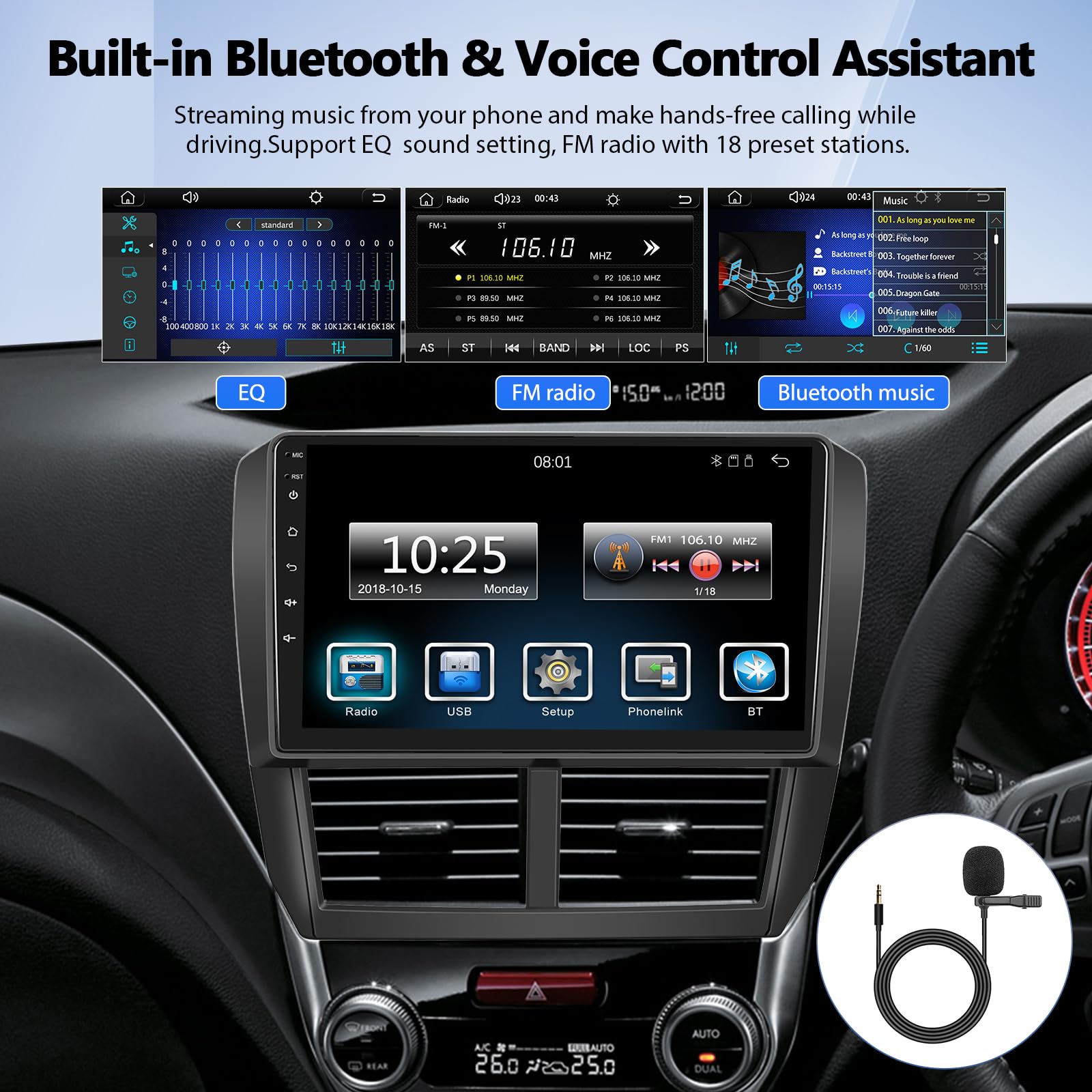 Unitopsci Car Radio For Subaru Forester 2008 2012 Car Mp5 Player With Carplay Android Auto Bluetooth Car Radio 9 Inch Hd Touchsc