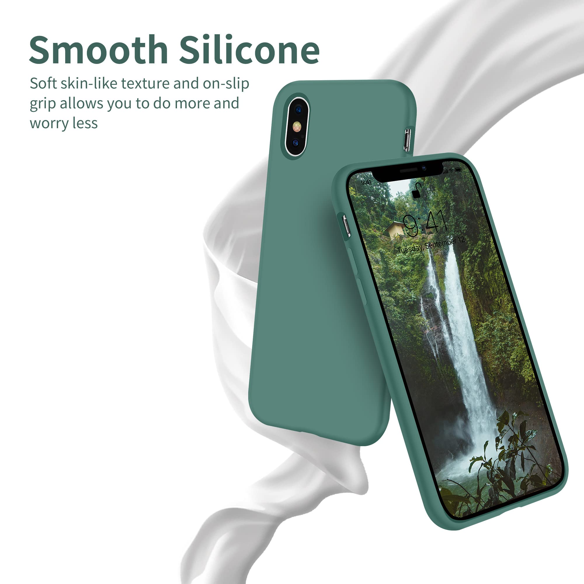 Otofly Compatible With Iphone X Case,Ultra Slim Fit Iphone Xs Case Liquid Silicone Iphone 10 Case With Full Body Protection Anti