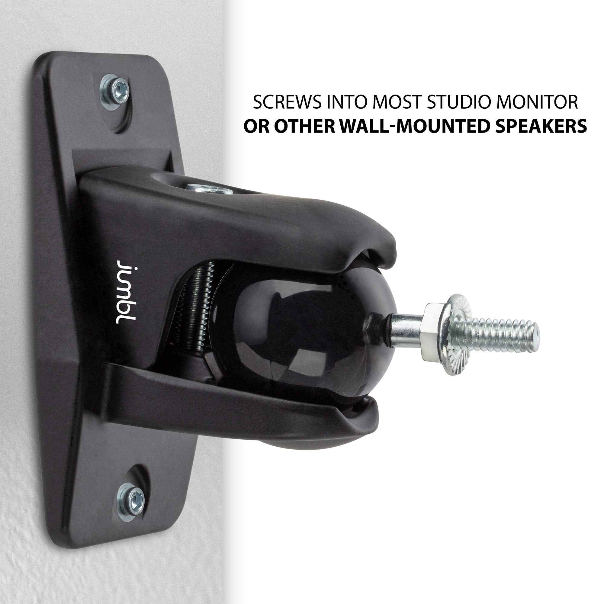 Jumbl Sinsb7B Progrip Ultra Stainless Steel Speaker Wall Mount Bracket Black, Pair Of 2   Thread Size: 1/4 20   Holds Up To 8 Lbs