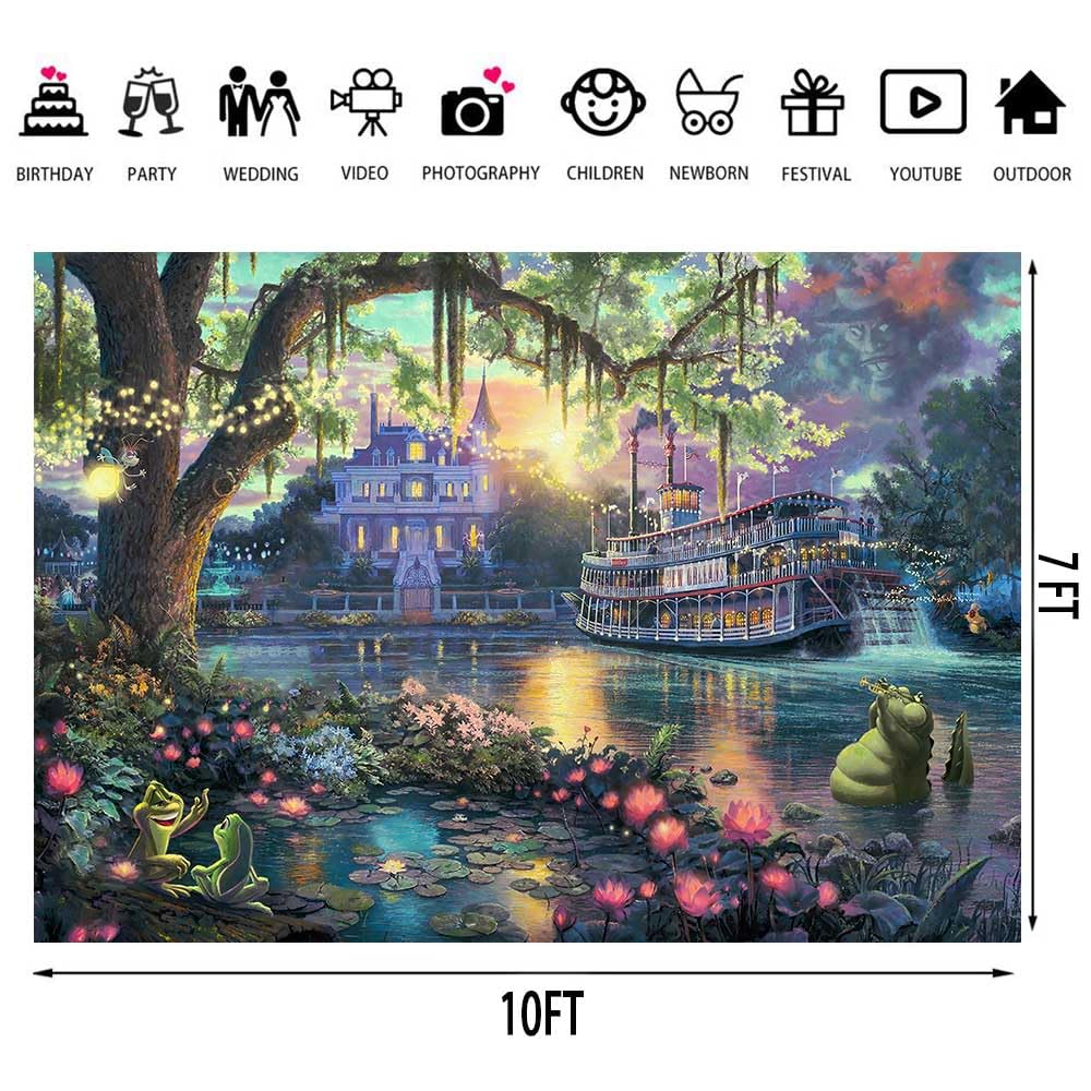 Palace Photography Background Fairy Tale Prince Princess Happiness Frog Castle Photography Background Studio Props (10X7Ft)