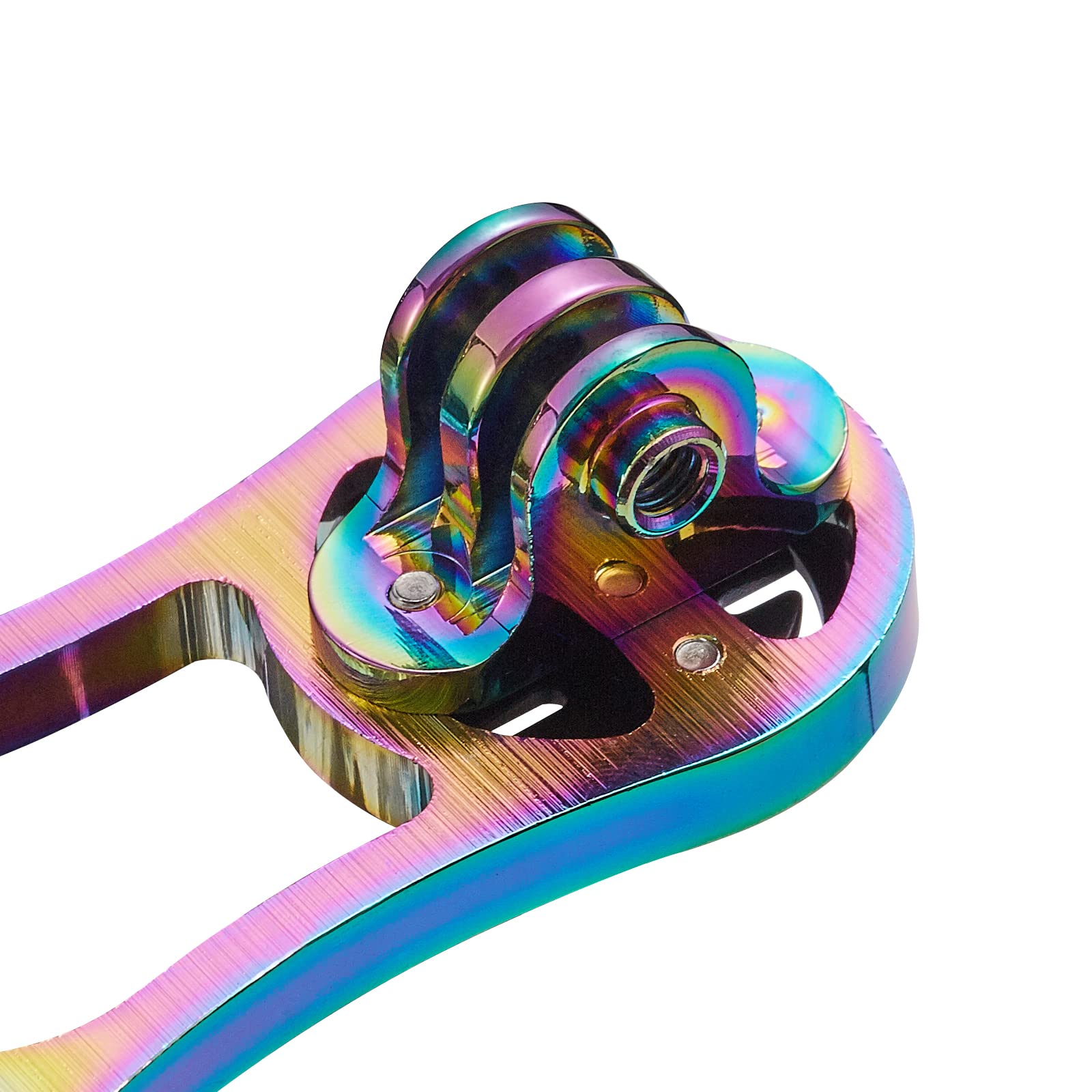 Corki Bike Out Front Combo Computer Mount Adapter For Garmin Edge 130 200 500 510 520 810 820 1000 1030 (Simple Rainbow)