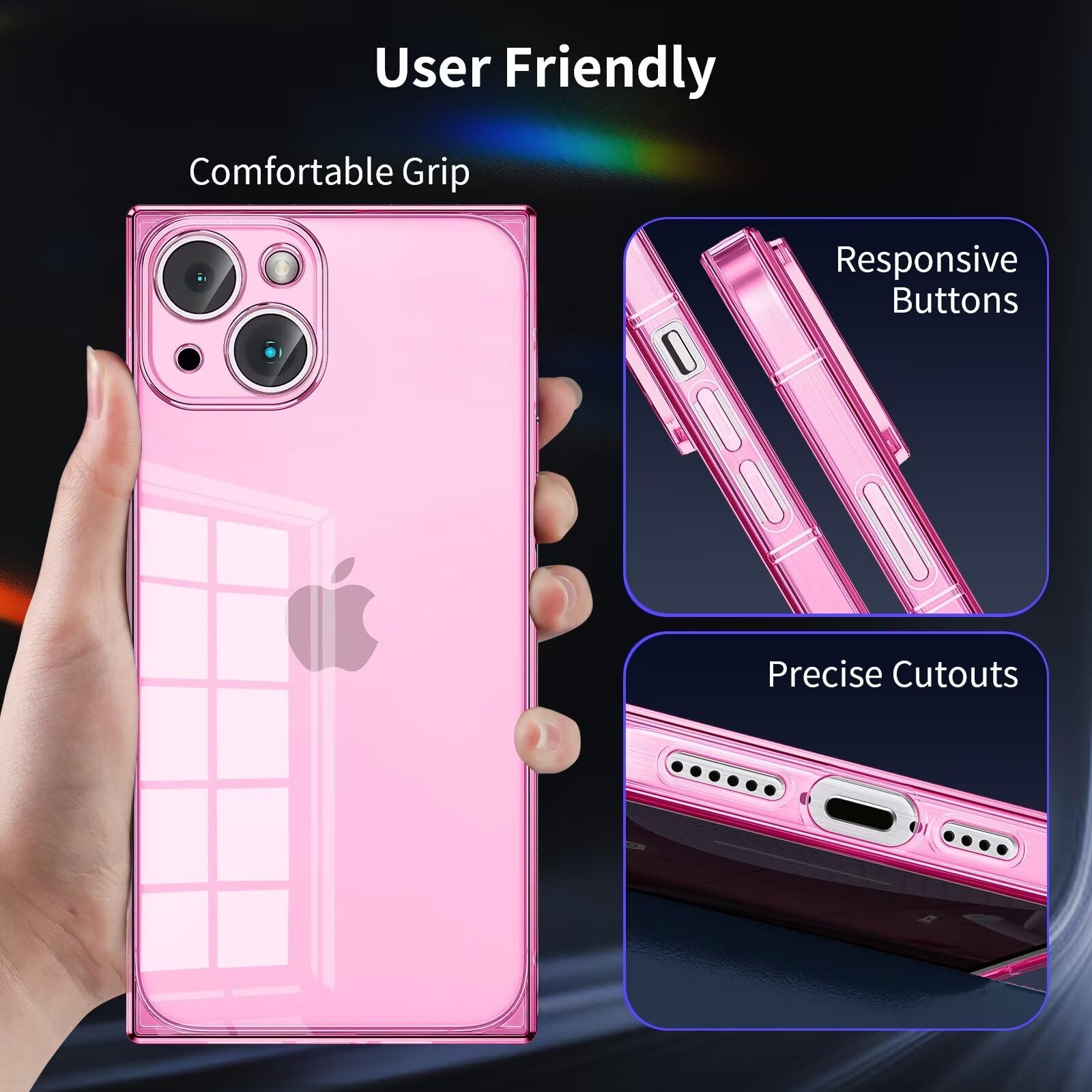 Tzomsze Case For Iphone 15 Case Clear,Camera Protection & Reinforced Corners Tpu Cushion,Slim Silicone Shockproof Case Cover For