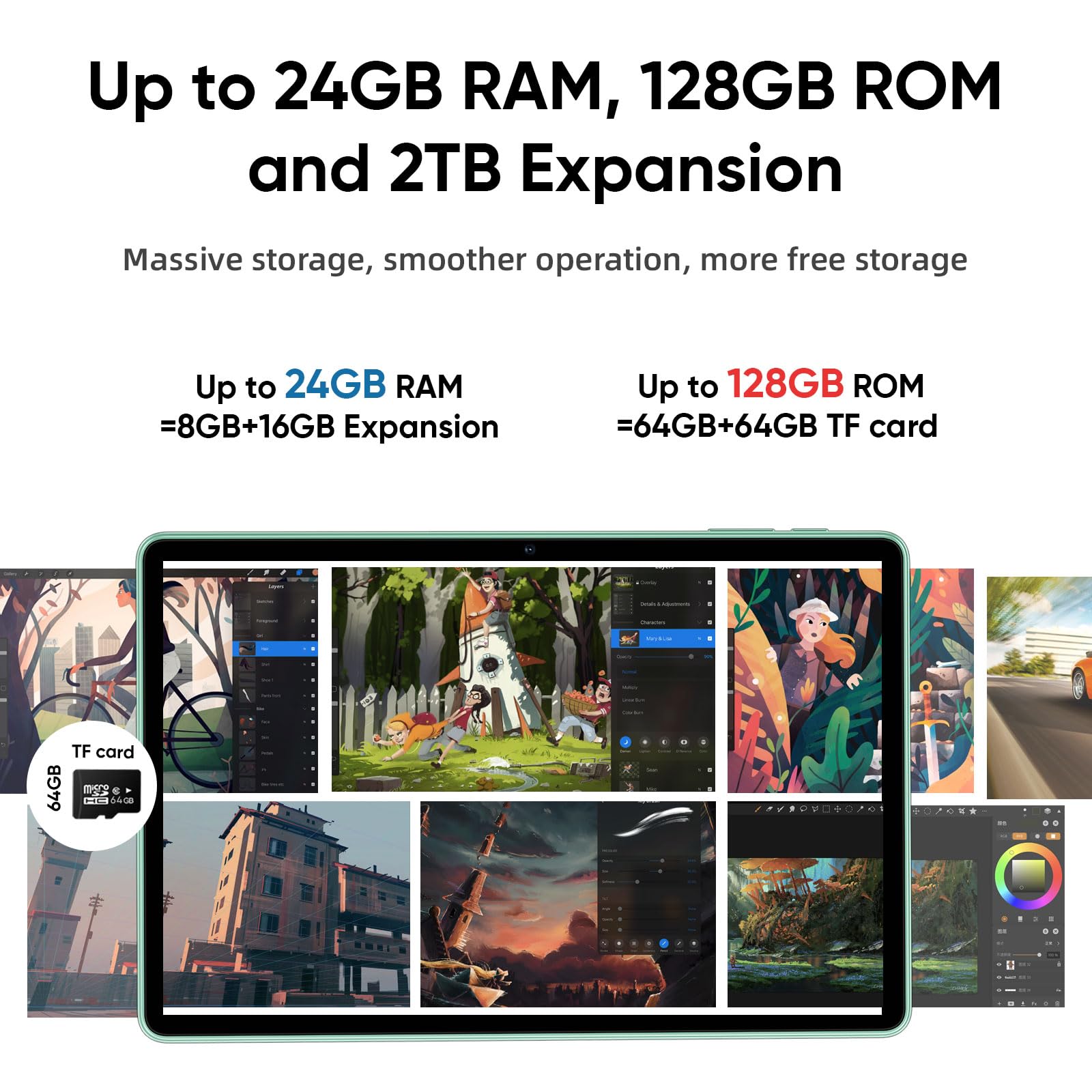 Hnvhnv Android 15 Tablet 10.1 Inch Tablet, 24Gb Ram 128Gb Rom 2Tb Expand, Octa-Core Processor, 2 Years Protection, 1280X800 Hd I