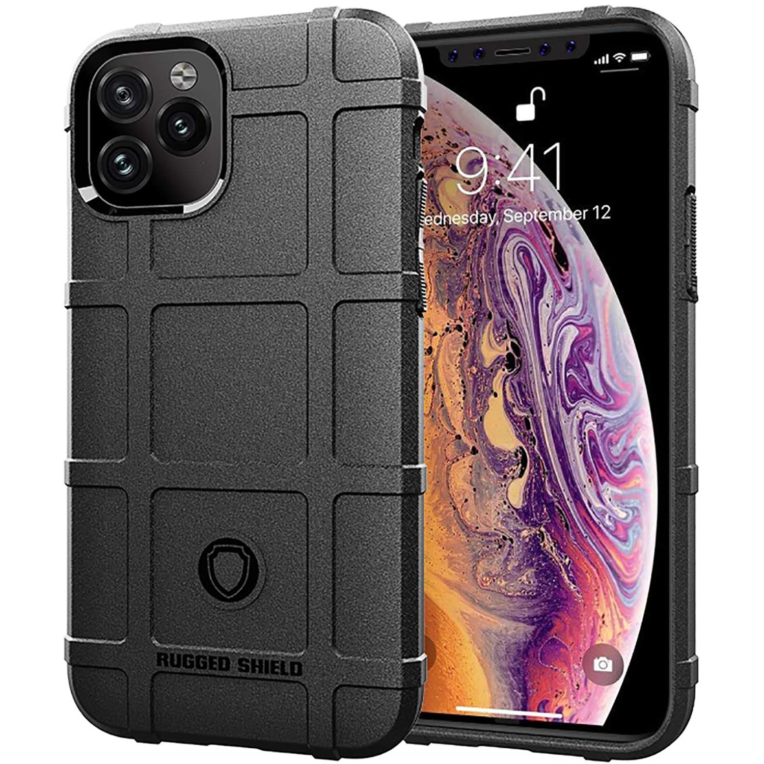 Ego Tactical Rugged Shield Brand Solid Color Tpu Phone Case For Apple Iphone 12 Promax   Black