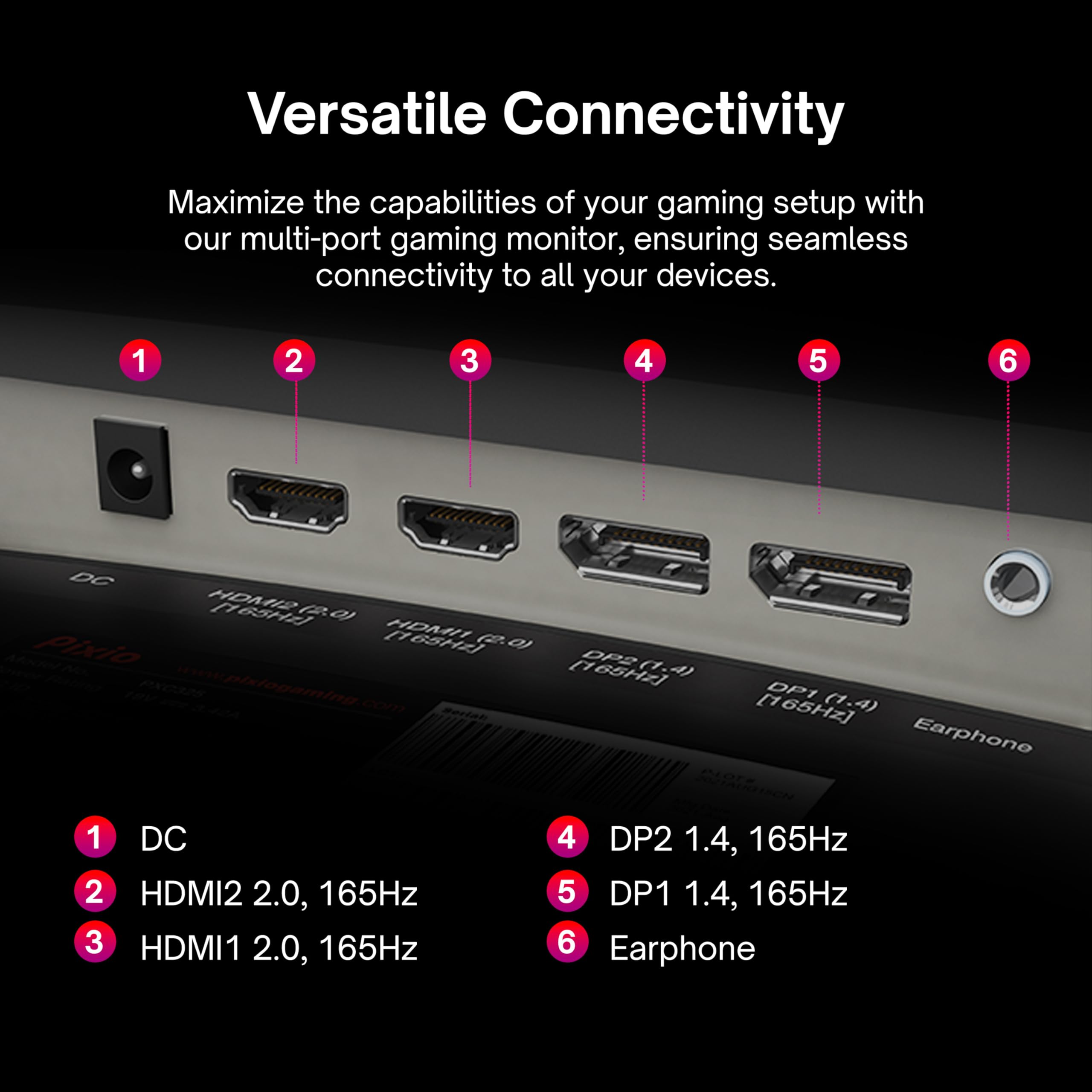 Pixio Pxc325 32 Inch 165Hz Refresh Rate Fhd 1080P Resolution 1500R Curve Va Panel 1Ms Response Time Adaptive Sync Hdr Curved Gaming Monitor