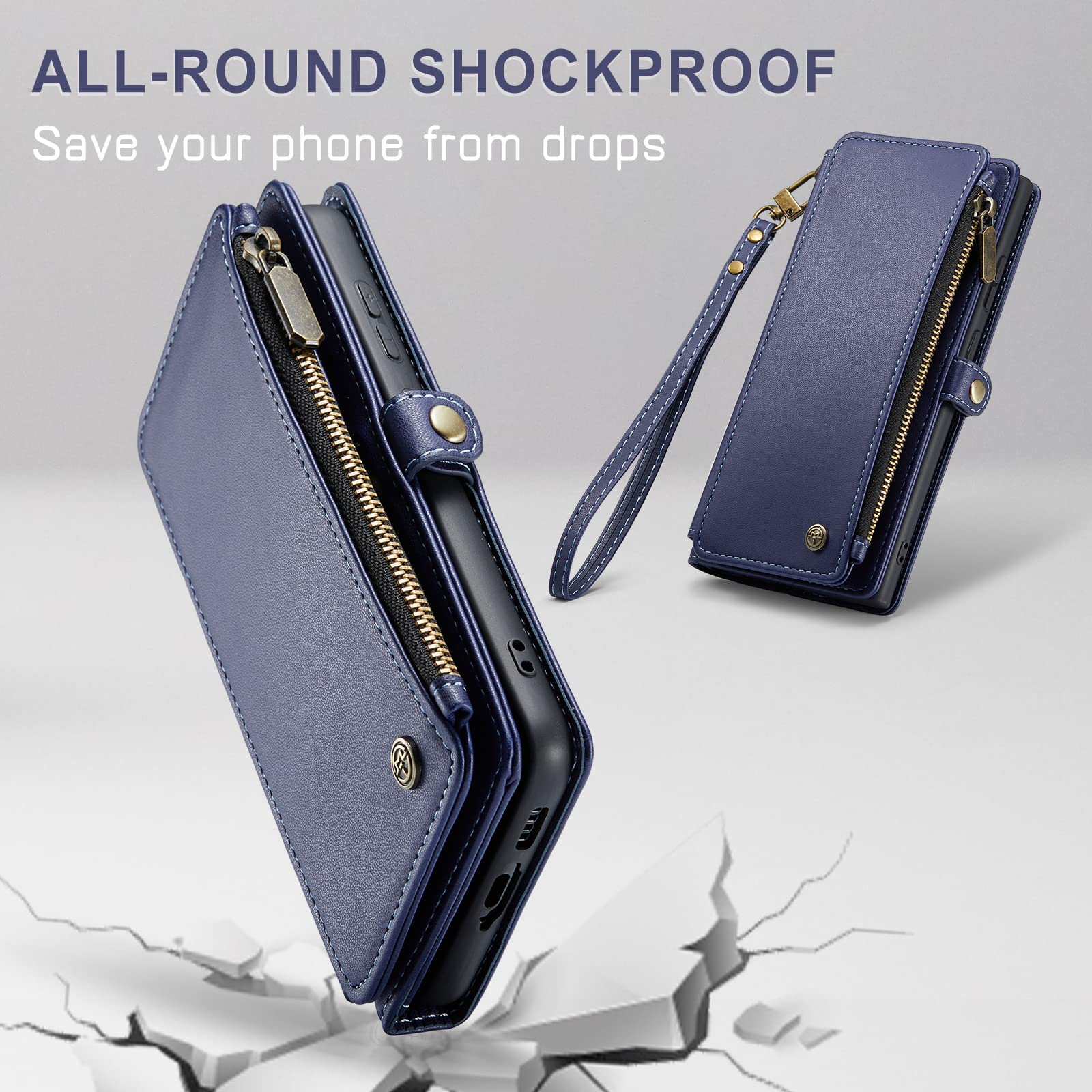 Defencase For Samsung Galaxy S23 Case, Rfid Blocking Galaxy S23 Case Wallet For Women Men With Card Holder, Durable Pu Leather M