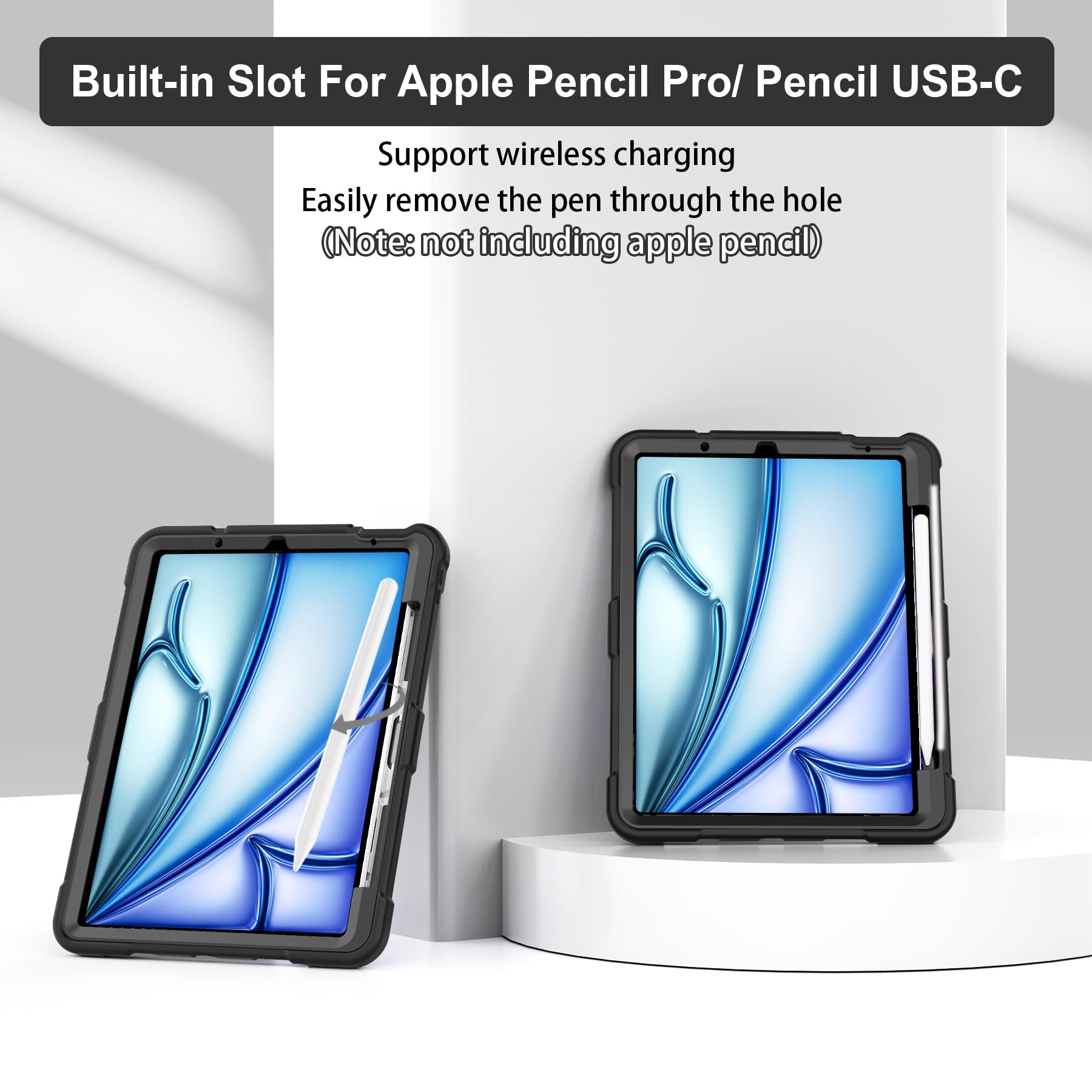 Ccmao For Ipad Air 11 Inch Case 2024/Ipad Air 5Th Generation Case 2022/Ipad Air 4Th Gen Case 2020 With Pencil Holder And Kicksta