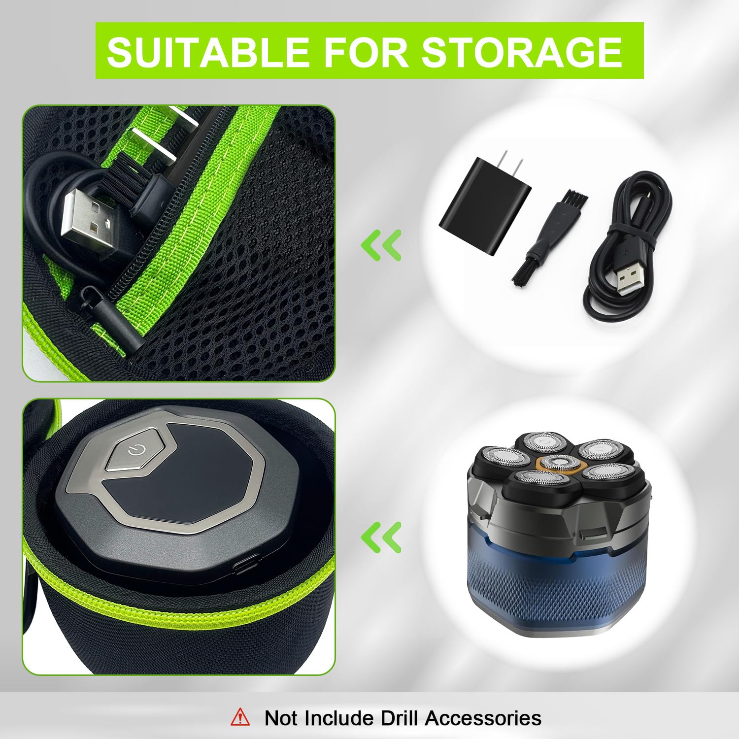 Hard Case Compatible With Microtouch/For Tustow/For Redbreak/For Solimpia Electric Shaver, (Case Only) For Titanium Head Shavers