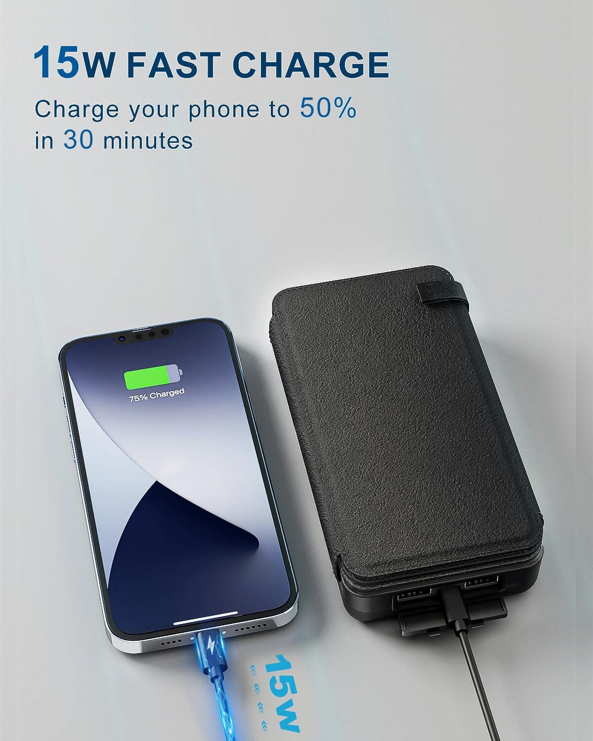 Hiluckey Solar Charger Power Bank 25000Mah Usb C Fast Charging Portable Phone Charger With 4 Solar Panels & 3 Usb Outputs For Ip