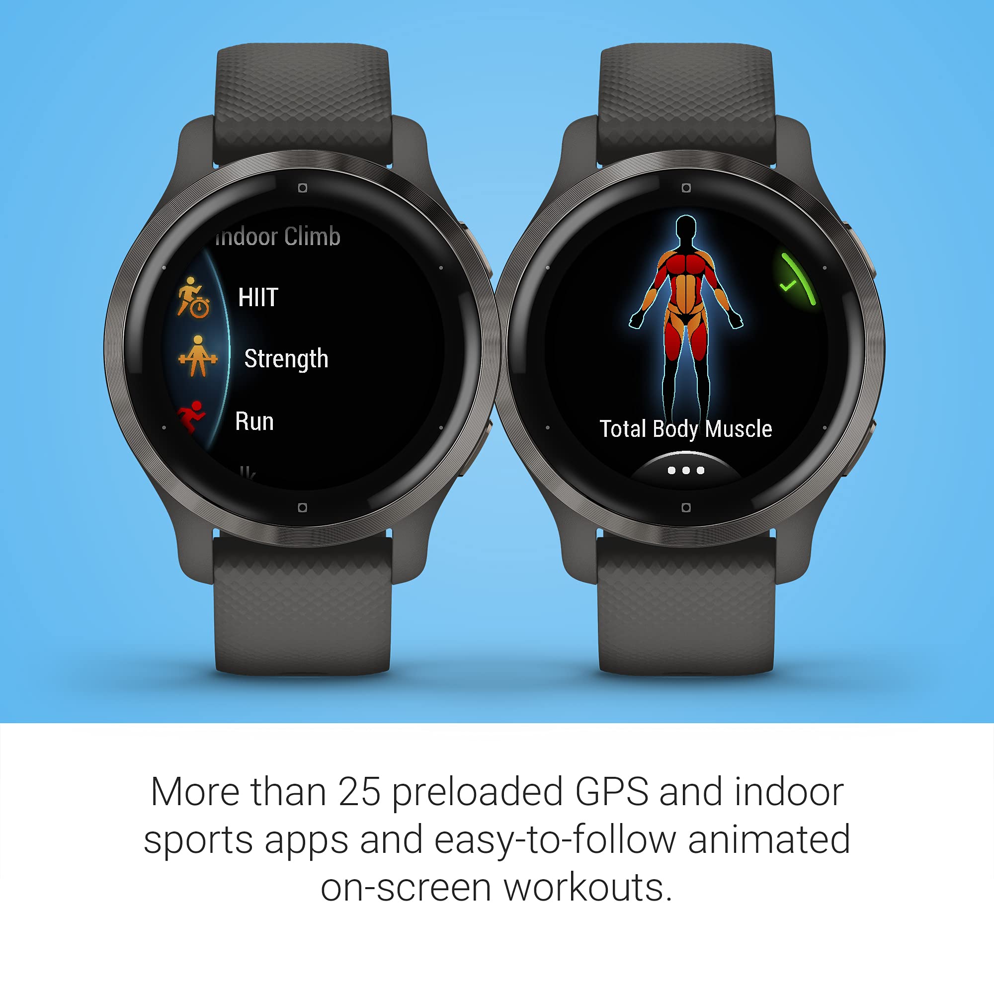 Garmin Venu 2S, Smaller Sized Gps Smartwatch With Advanced Health Monitoring And Fitness Features, Slate Bezel With Graphite Cas
