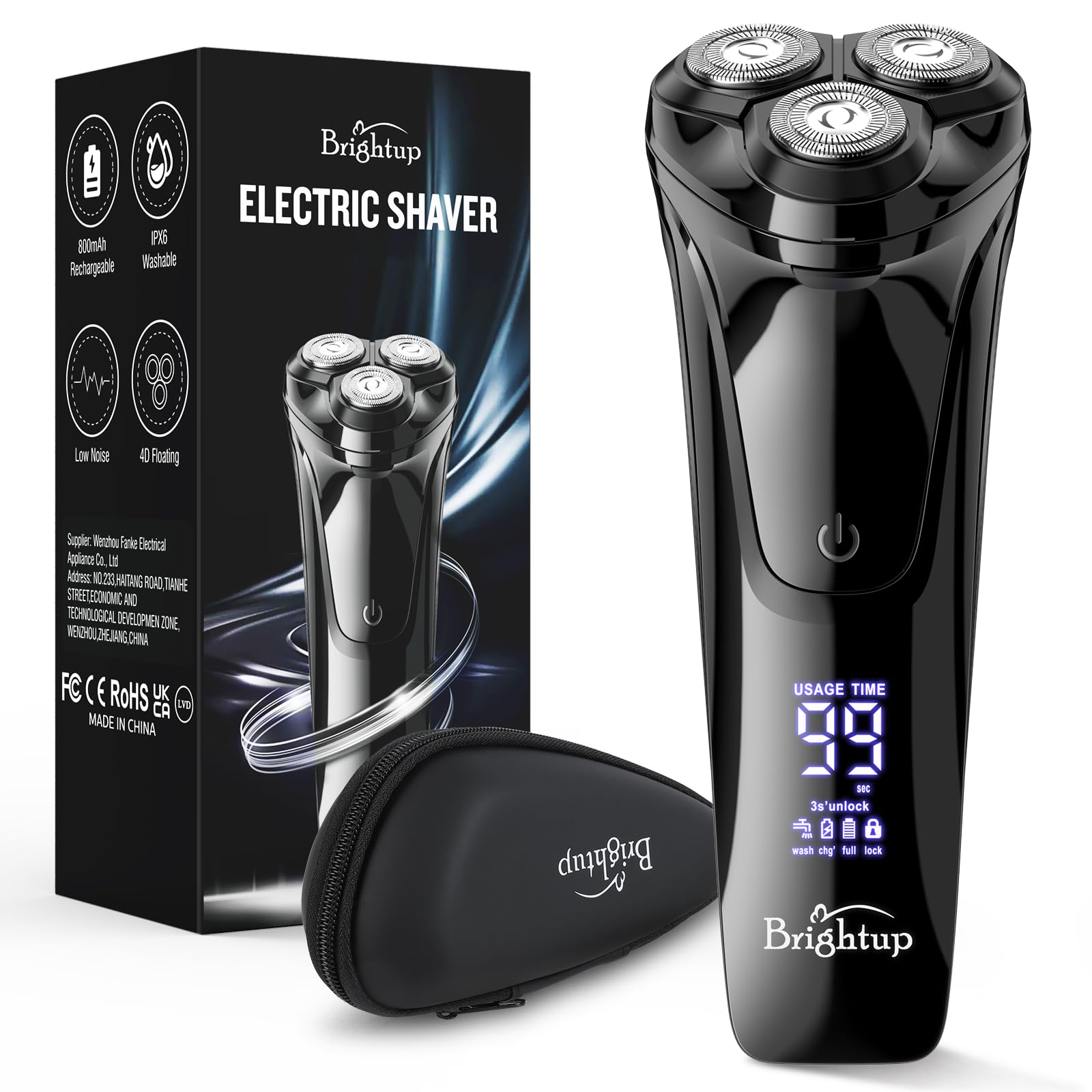 Brightup Electric Razor for Men Face, Wet & Dry Electric Shaver for Men with Pop-up Trimmer, Mens Razor with 4D Flex Precision 