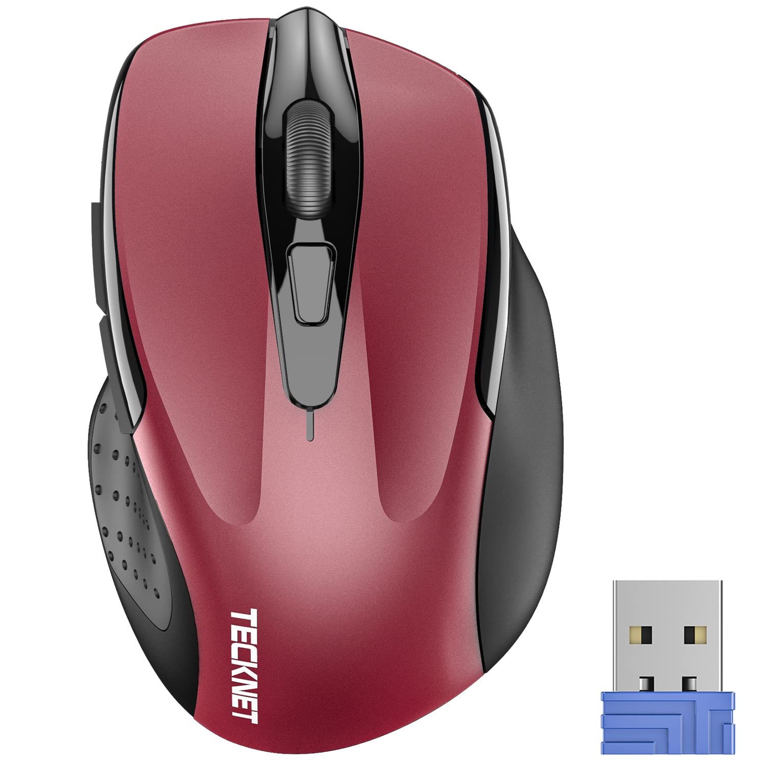 Tecknet Wireless Mouse, 2.4G Ergonomic Optical Mouse, Computer Mouse For Laptop, Pc, Computer, Chromebook, Notebook, 6 Buttons, 24 Months Battery Life, 4000 Dpi, 6 Adjustment Levels