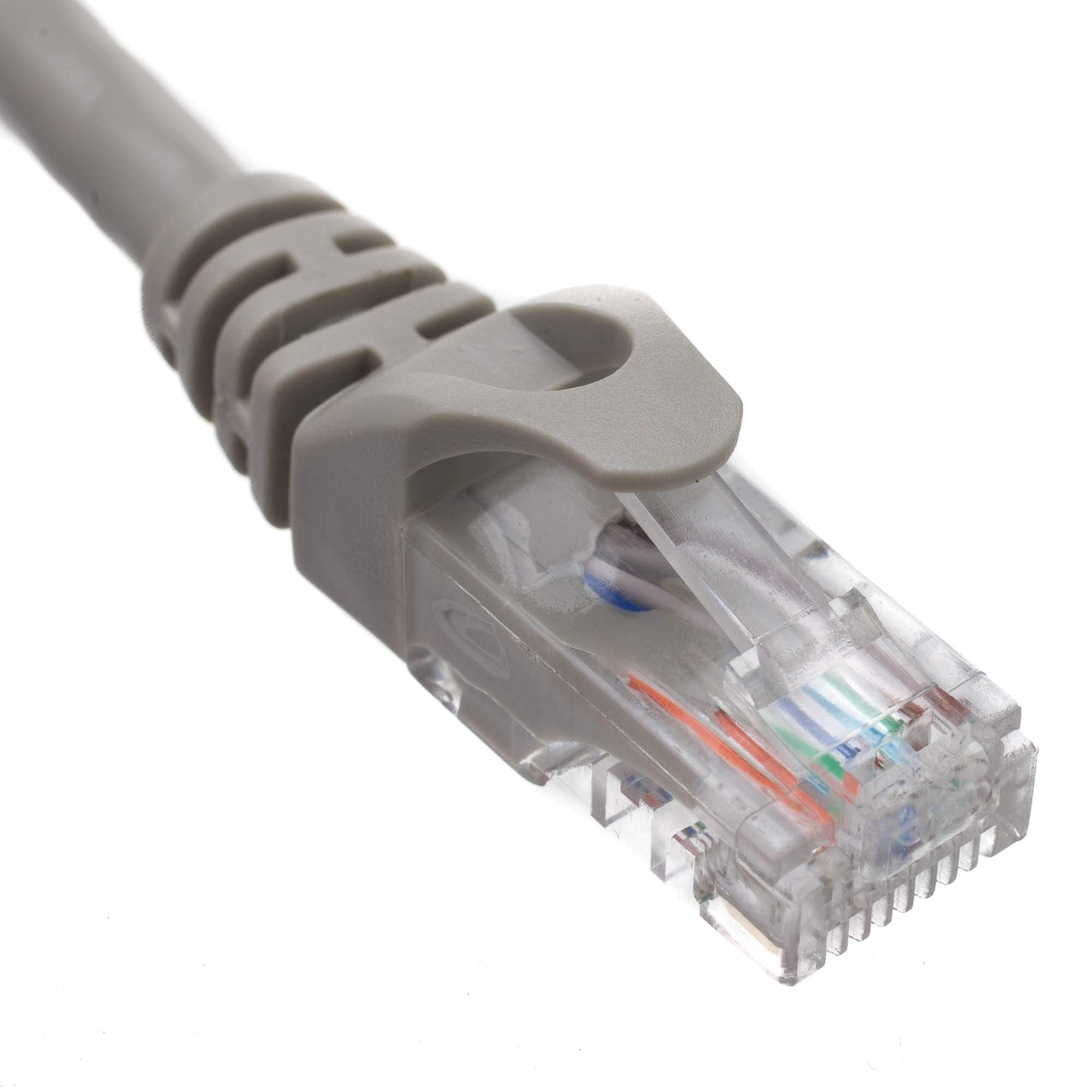 Cablewholesale 10 Foot Cat6 Finger Boot Ethernet Patch Cable, Gray, 24Awg, Rj45 Gold Plate Connector, 4 Pair Stranded Copper, Un
