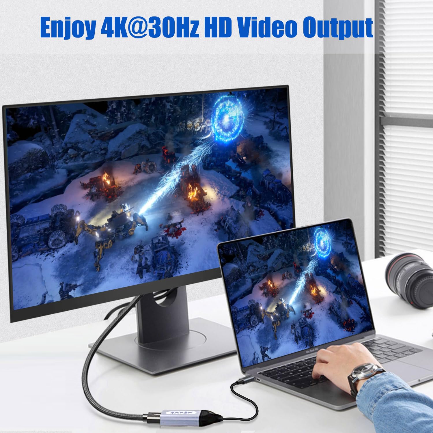 Usb C To Hdmi Adapter, 4K Usb Type C To Hdmi Adapter [Thunderbolt 4/3Compatible] With Iphone 15/15Pro/15Promax, Macbook Pro/Air,