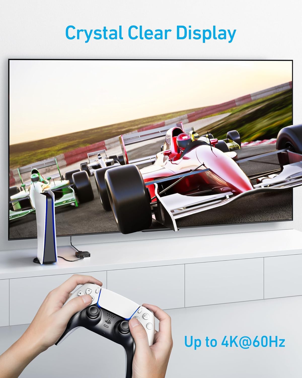 Anker Hdmi Switch, 4K@60Hz Bi Directional Hdmi Switcher, 2 In 1 Out With Smooth Finish, Supports Hdr, 3D, Dolby, Compatible With