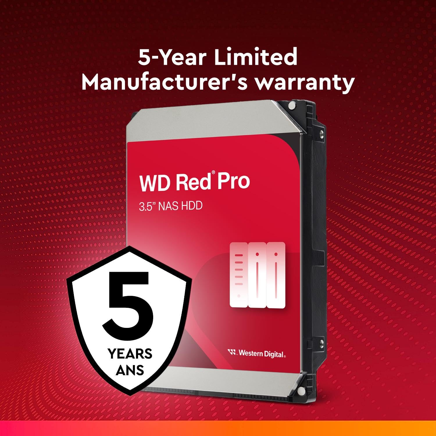 Western Digital 12Tb Wd Red Pro Nas Internal Hard Drive Hdd - 7200 Rpm, Sata 6 Gb/S, Cmr, 256 Mb Cache, 3.5 - Wd121Kfbx