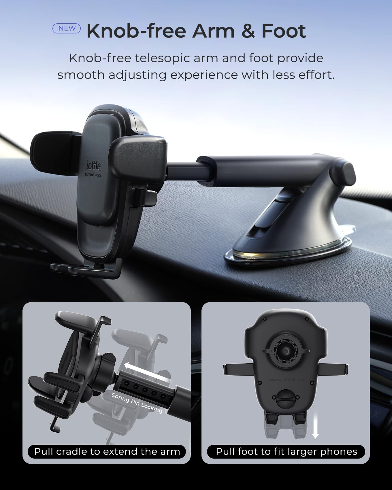 Iottie Easy One Touch Advanced Universal Car Mount Dashboard & Windshield Suction Cup Phone Holder For Iphone Samsung, Google, A