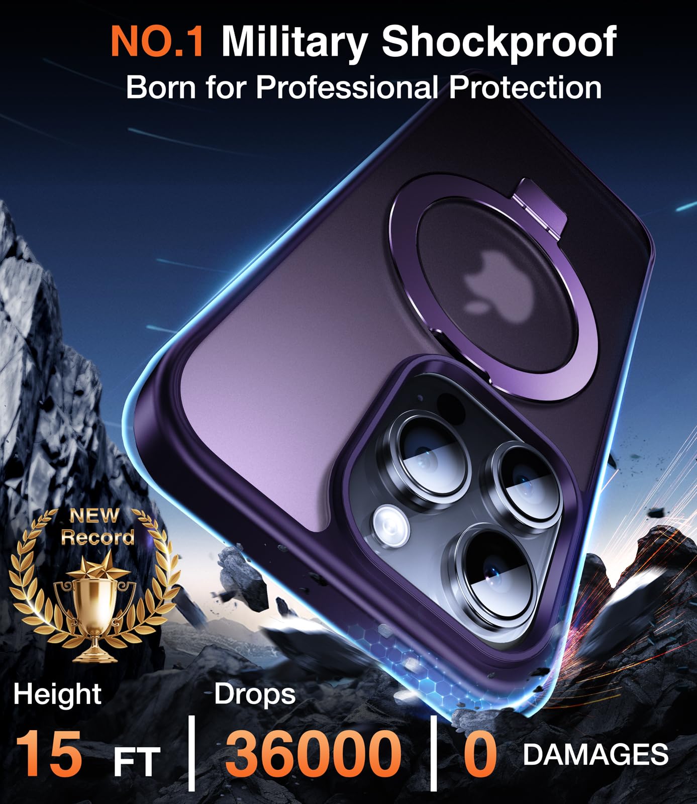 Chicfun 3-In-1 [Magnetic+Kickstand+Ring Holder] For Iphone 14 Pro Case With Magnetic Stand Ring Compatible With Magsafe Phone Ca