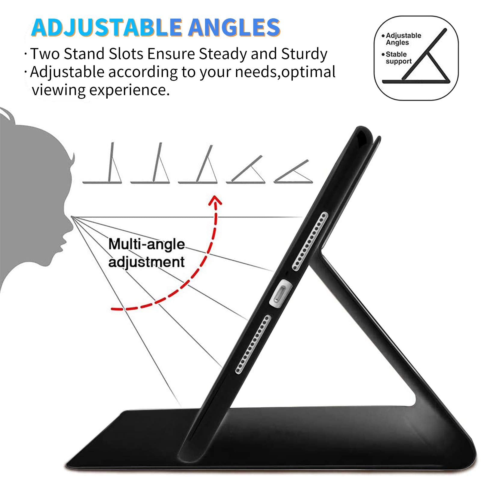 For Samsung Tab A 8.4 Tablet Case Sm T307, Galaxy Tab A 8.4 Case 2020, Slim Adjustable Stand Back Shell Protection Smart Cover F