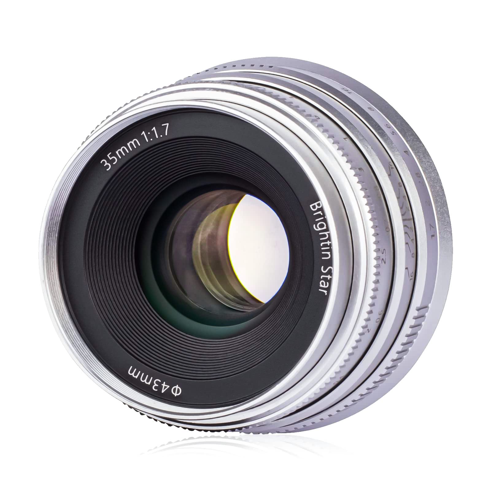 Brightin Star 35Mm F1.7 Large Aperture Aps C Manual Focus Prime Fixed Mirrorless Camera Lens, Fit For Panasonic Olympus Micro4/3