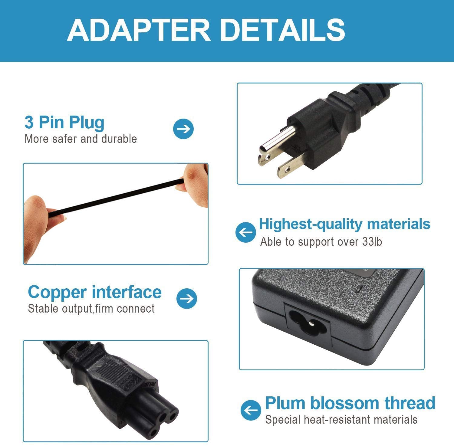 90W Power Cord For Hp All In One Desktop 20'' 20'' 22'' 23''; Pavilion Desktop Pc 20 B010, 20 B013W, 20 B014, 22 3010, 22 3020, 22 3030, 22 3110, 23 G010, 20 B312, 20 B313W Power Supply Charger