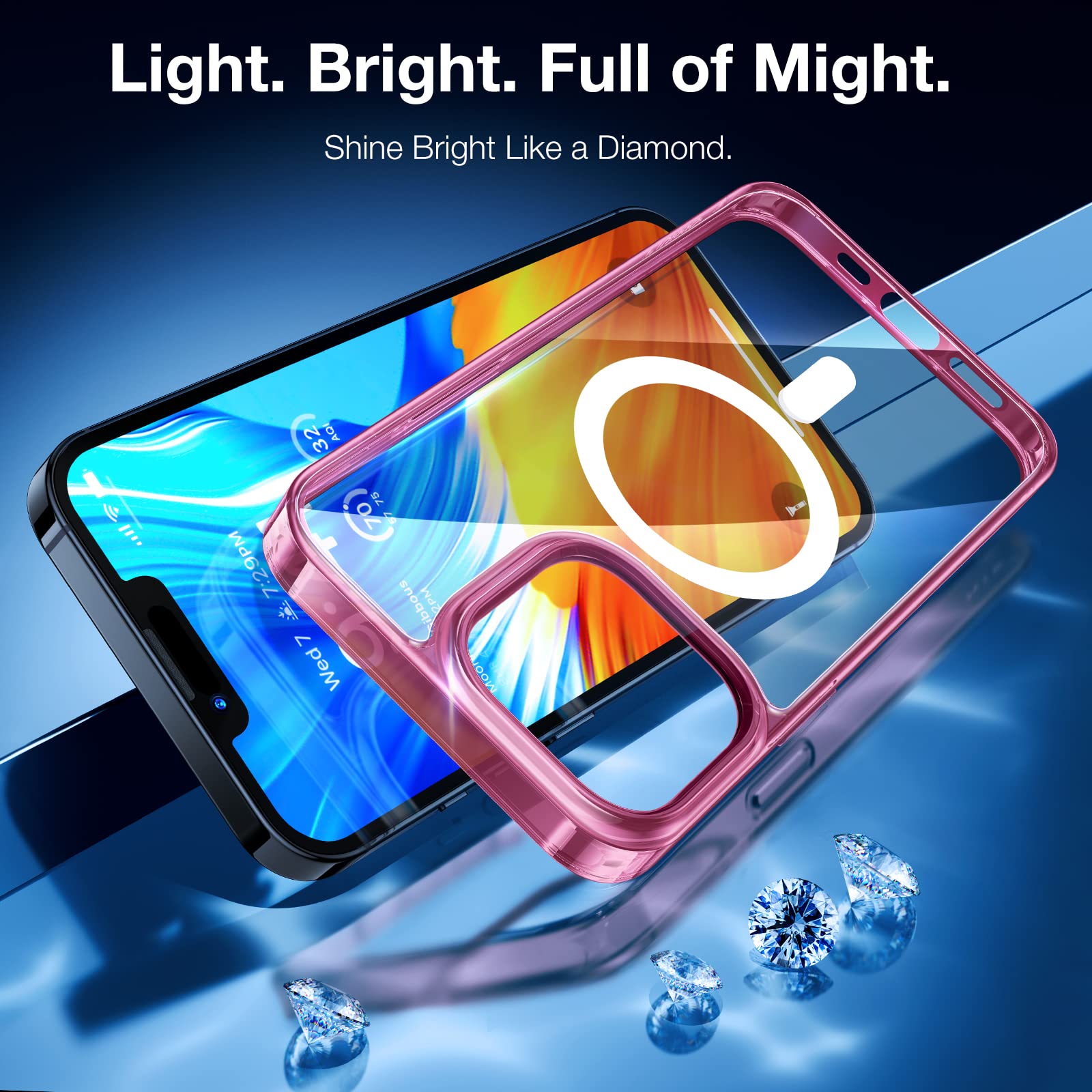 Torras Magnetic Designed For Iphone 13 Pro Max Case, [Military Grade Drop Tested] [Compatible With Magsafe] Shockproof Hard Soft