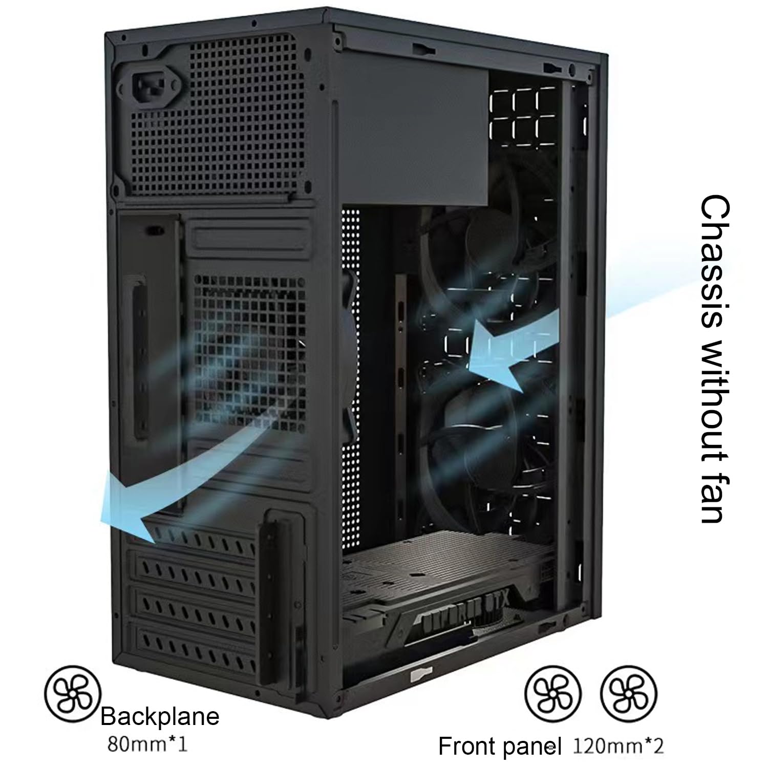 Matx Case,Itx Case,High Airflow Micro Atx Pc Case, Support Matx, Mini Itx, Micro Atx Case Slim With Usb2.0X2 I/O Port, Black Wit