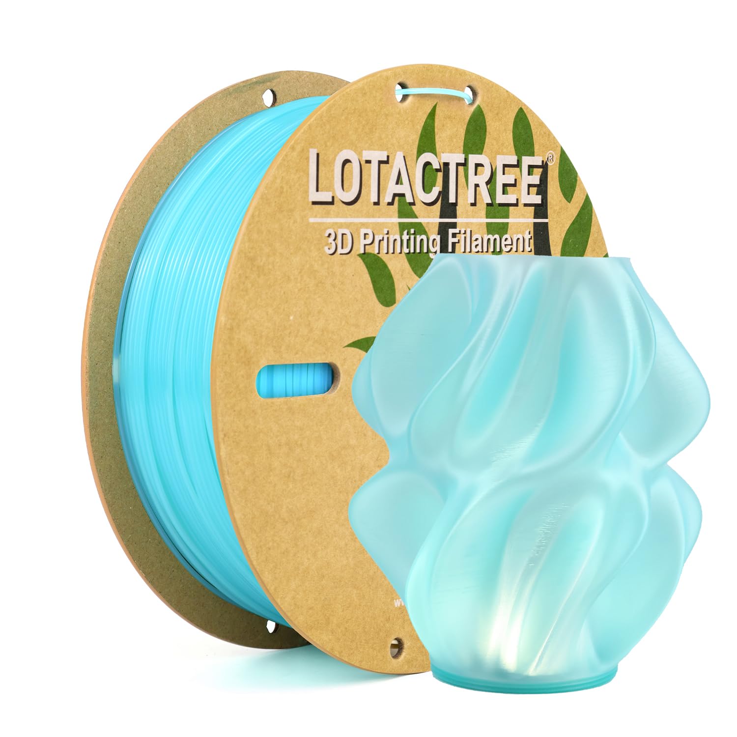 Lotactree Green Translucent PLA Filament, 3D Printer Filament 1.75mm, Crystal Clear PLA Filament, Ice Light Transmission, 1KG Sp