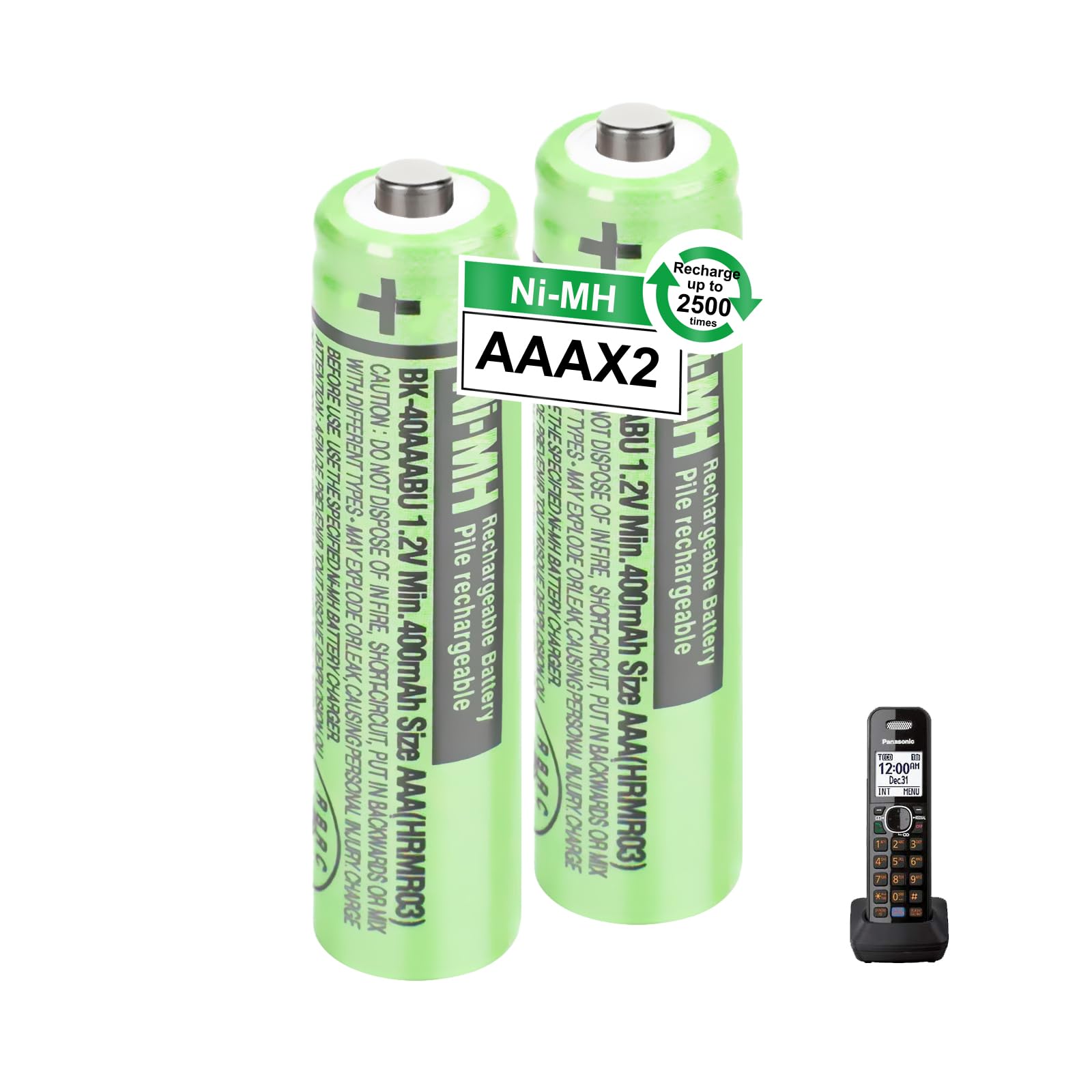 Osim 2Pack Bk 40Aaabu Ni Mh Aaa Rechargeable Batteries 400Mah Aaa Ni Mh Rechargeable Batteries 1.2V For Cordless Phones, Remote