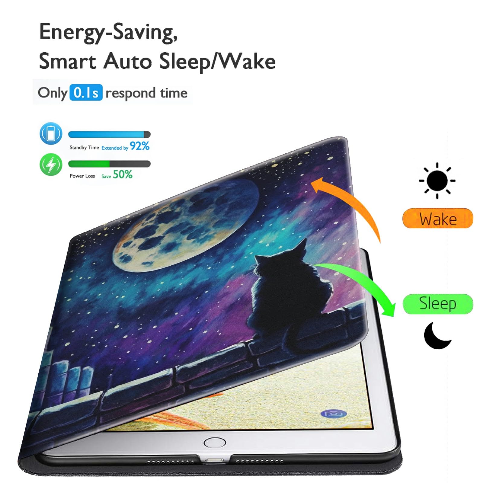 For Ipad 10.2 Case For Ipad 9Th/8Th/7Th Generation Case 2021/2020/2019 Lightweight Smart Cover Adjustable Stand With Auto Wake/S