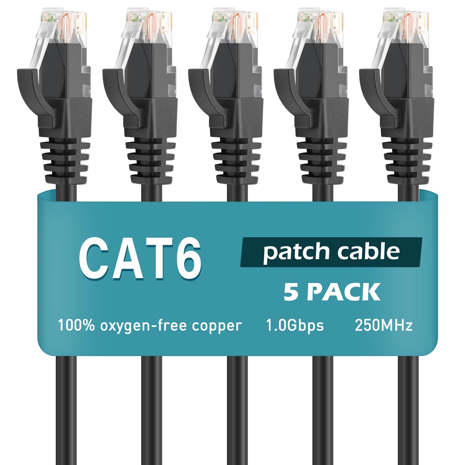 Ercielook Ethernet Cable 1 Ft 5 Pack   Cat 6 High Speed Network Cable With Rj45 Connectors, Short Patch Cable For Patch Panel, Switch