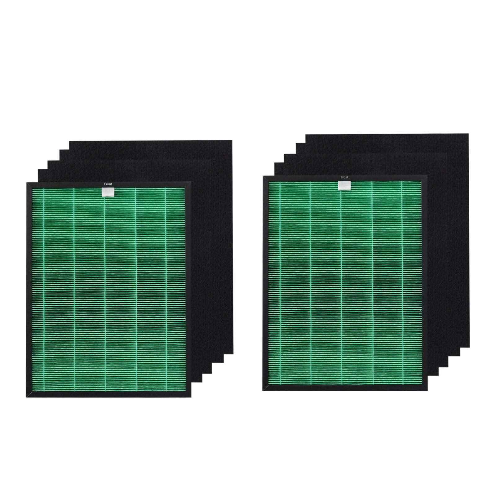 Pureburg Replacement Filter Set Compatible With Coway Airmega 150 (Ap 1019C) & Airmega 160 Air Purifiers, 2 Pack H13 Hepa + 8 X