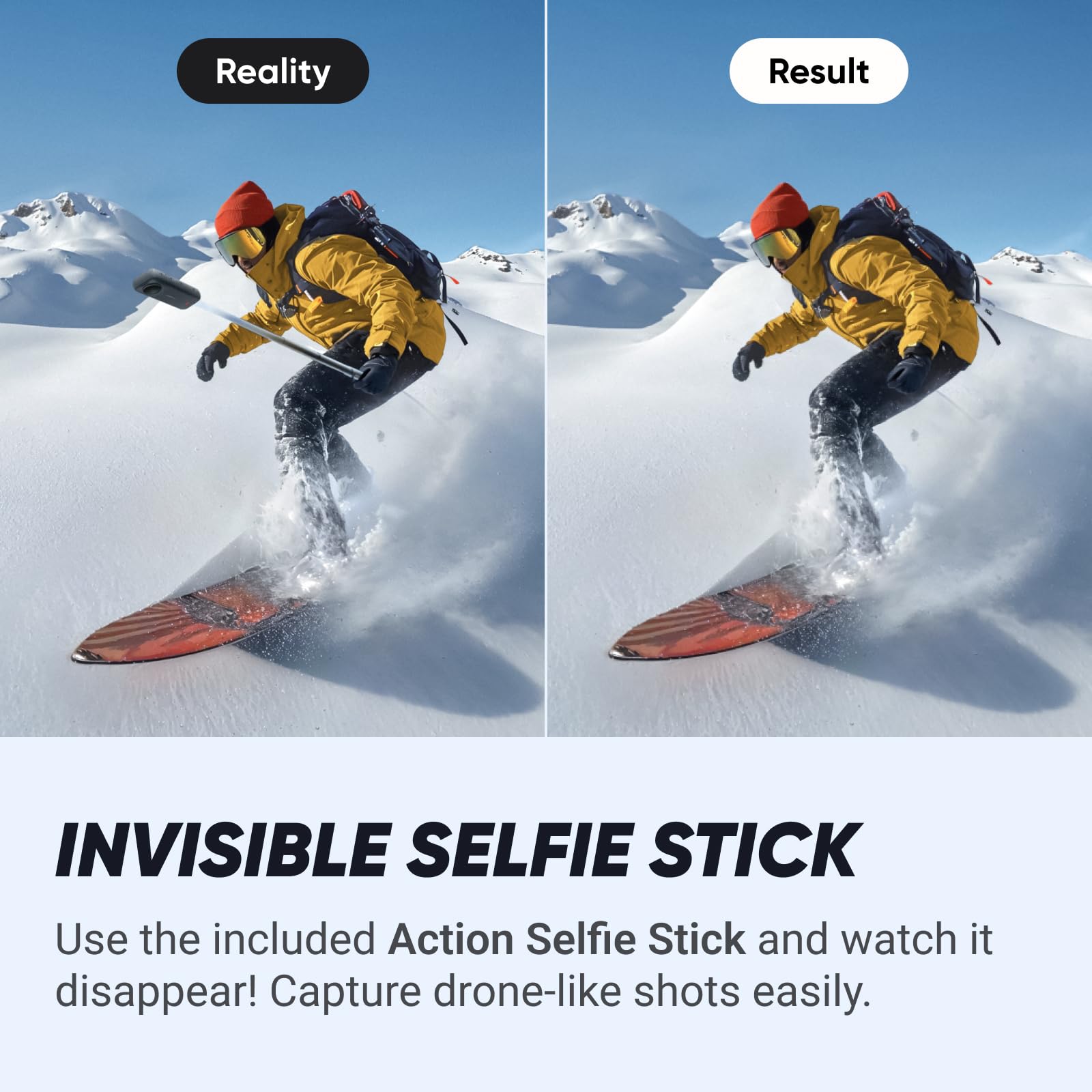 Insta360 X4 Snowboarding Kit   8K Waterproof 360 Action Camera, 4K Wide Angle Video, Invisible Selfie Stick, Removable Lens Guar