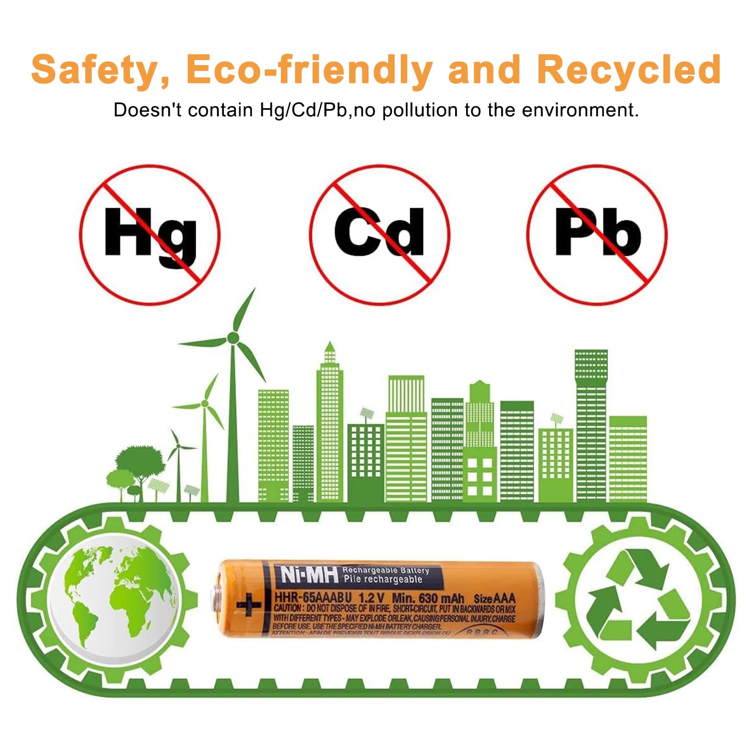 Hlpiamok Ni Mh Aaa Rechargeable Battery 1.2V 630Mah 8 Pack Aaa Batteries For Panasonic Cordless Phones, Remote Controls, Electro