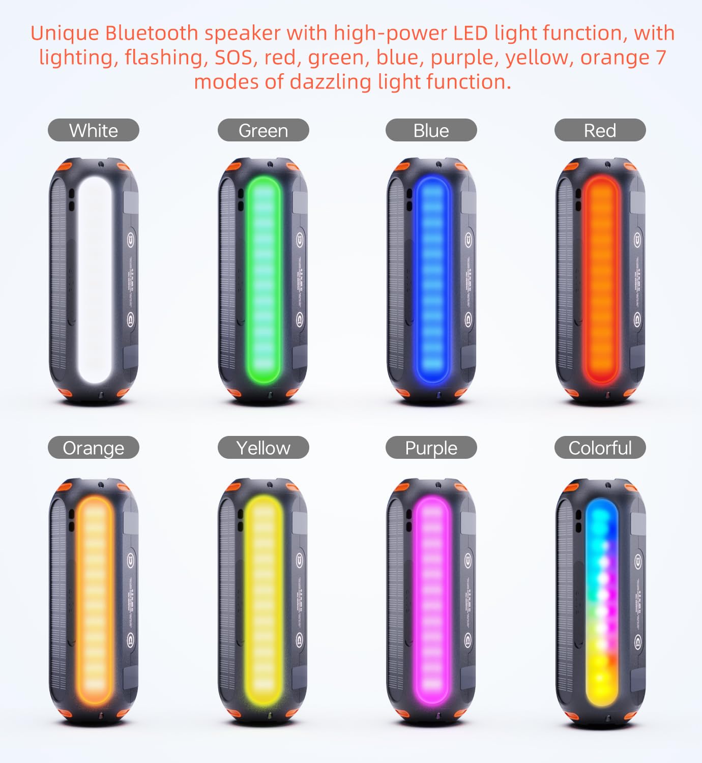 Abfoce Golf Speaker Magnetic Bluetooth Speaker With 7 Colorful Flashing Lights 20W Super Bass 15H Playtime Portable Waterproof F
