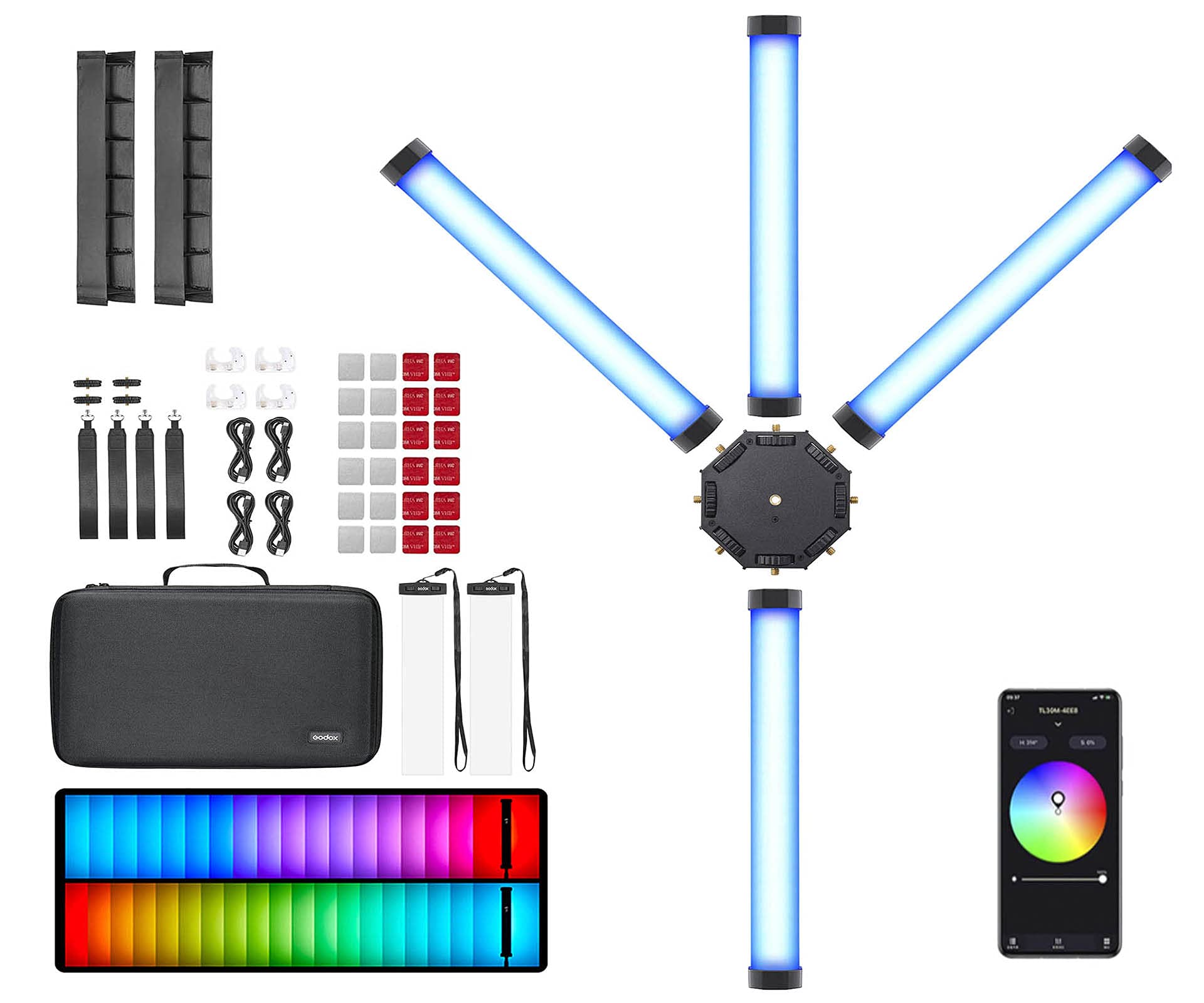 Godox Tl30 Rgb Tube Light Led Light 8W 2700K 6500K Built In Lithium Battery Smartphone App Control (Godox Tl30 K4)