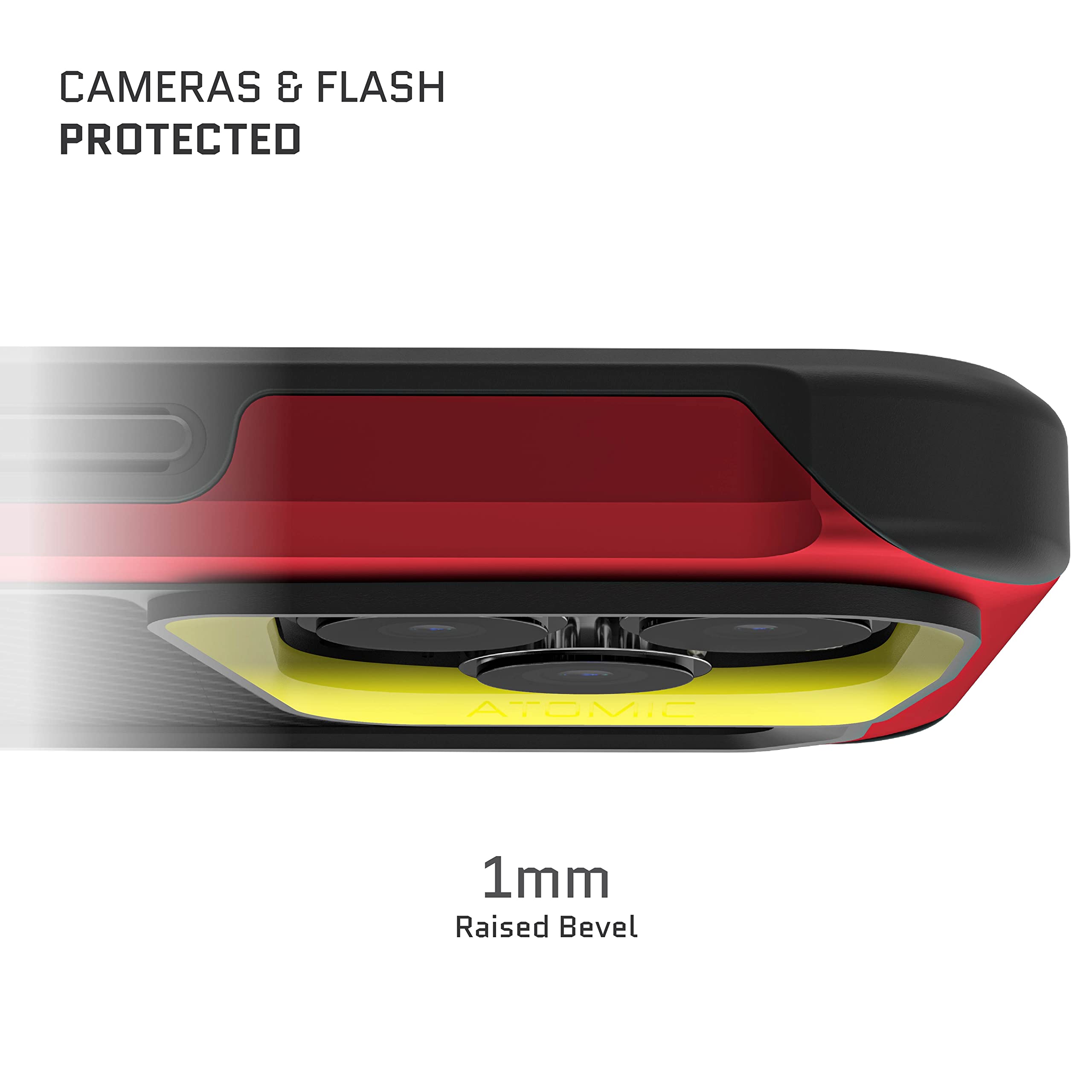 Ghostek Atomic Slim Magsafe Iphone 14 Plus Case With Real Aramid Fiber Back And Red Aluminum Metal Bumper Tough Heavy Duty Prote