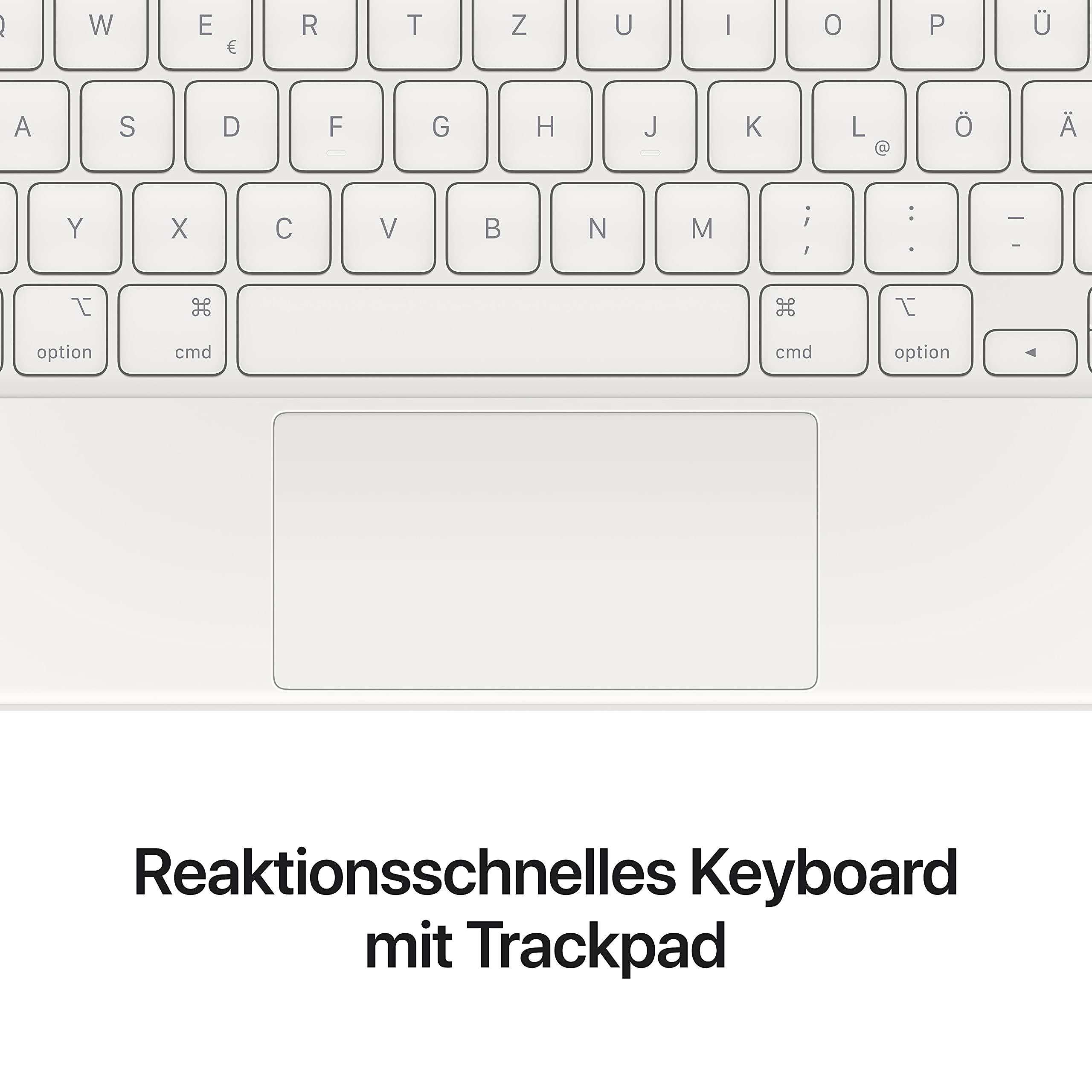 Apple Magic Keyboard: iPad Keyboard case for iPad Pro 11 inch (1st, 2nd, 3rd, 4th gen) and iPad Air (4th, 5th gen, and M2), Great Typing Experience, Built in trackpad, German   White