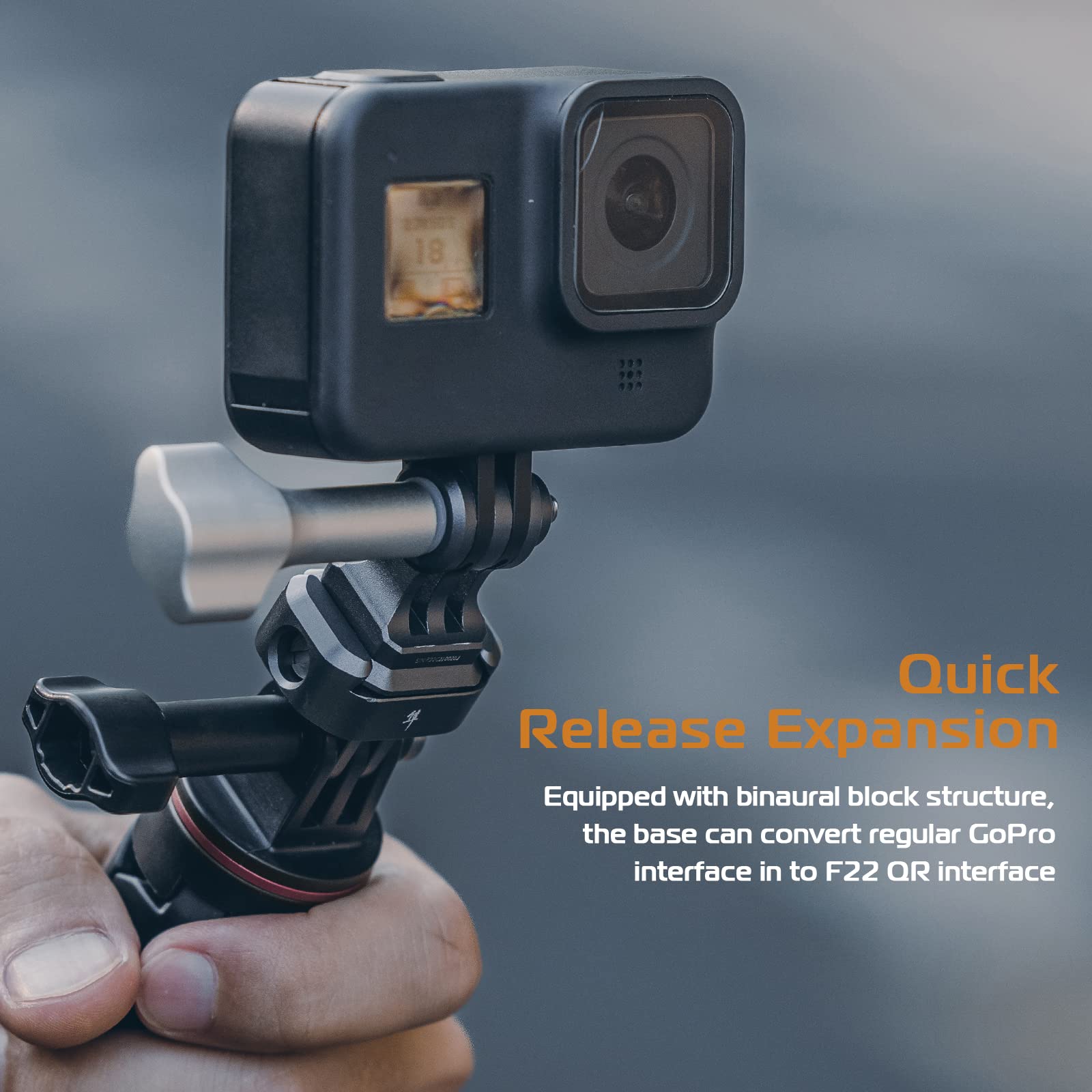 Falcam F22 Quick Release Kit For Action Cameras, Camera Mounting Adapter Convert Action Camera Interface To F22 Qr System, 22Mm