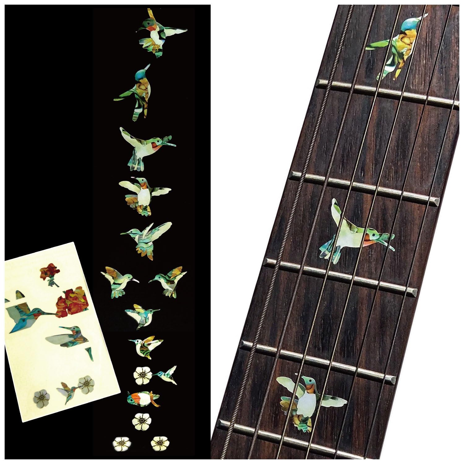 Bee Hummingbirds   Fret Markers Inlay Stickers Decals For Guitars