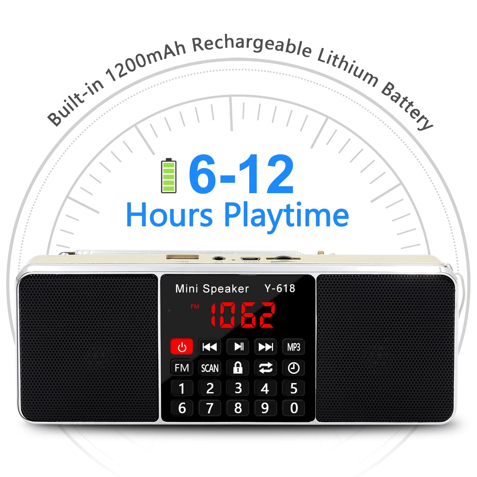 Lefon Multifunction Digital Fm Radio Media Speaker Mp3 Music Player Support Tf Card Usb Drive With Led Screen Display And Settin